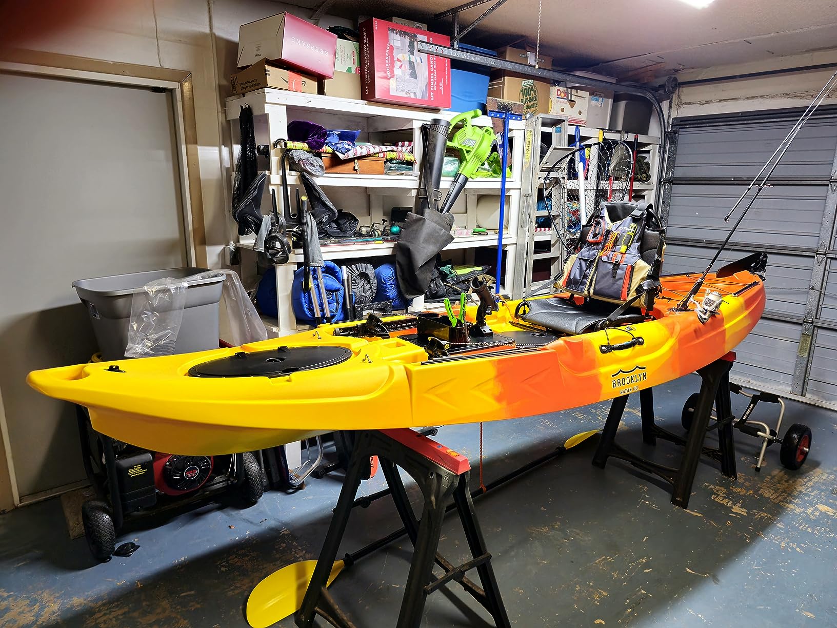 BKC UH-RA220 11.5 Foot Angler Sit On Top Fishing Kayak with Paddles and Upright Chair and Rudder System Included (Blue CAMO) customer photo 1