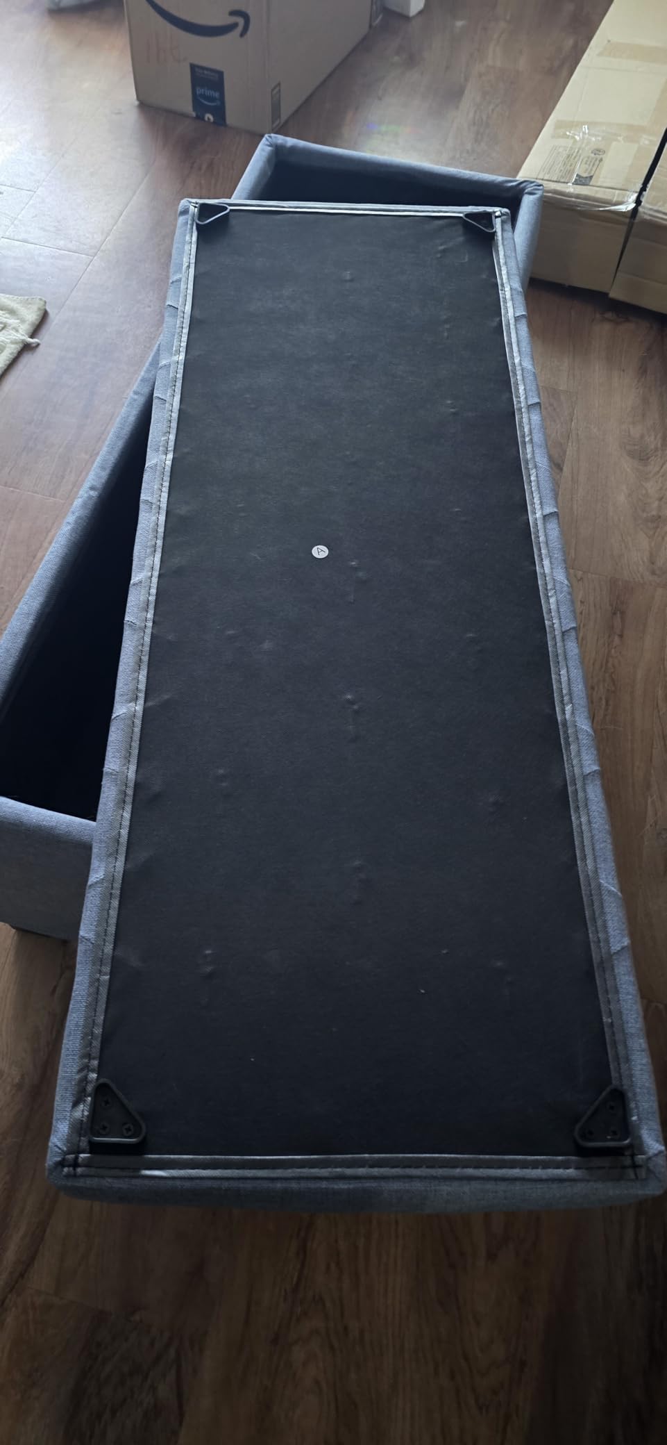 SONGMICS Storage Ottoman Bench, Foot Rest with Legs, 15.7 x 43.3 x 15.7 Inches, End of Bed Bench, Storage Chest, Load up to 660 lb, Dark Gray ULSF088G01 customer photo 2