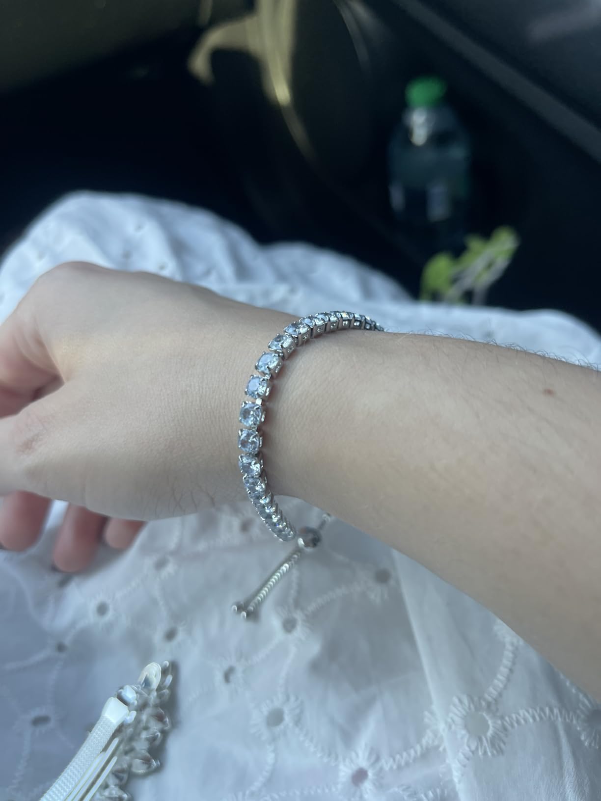 Tennis Bracelets for Women White Gold Plated Diamond AAA+ Cubic Zirconia CZ Dainty Classic Adjustable Slider Bracelet Silver Fashion Jewelry Wedding Gift customer photo 2
