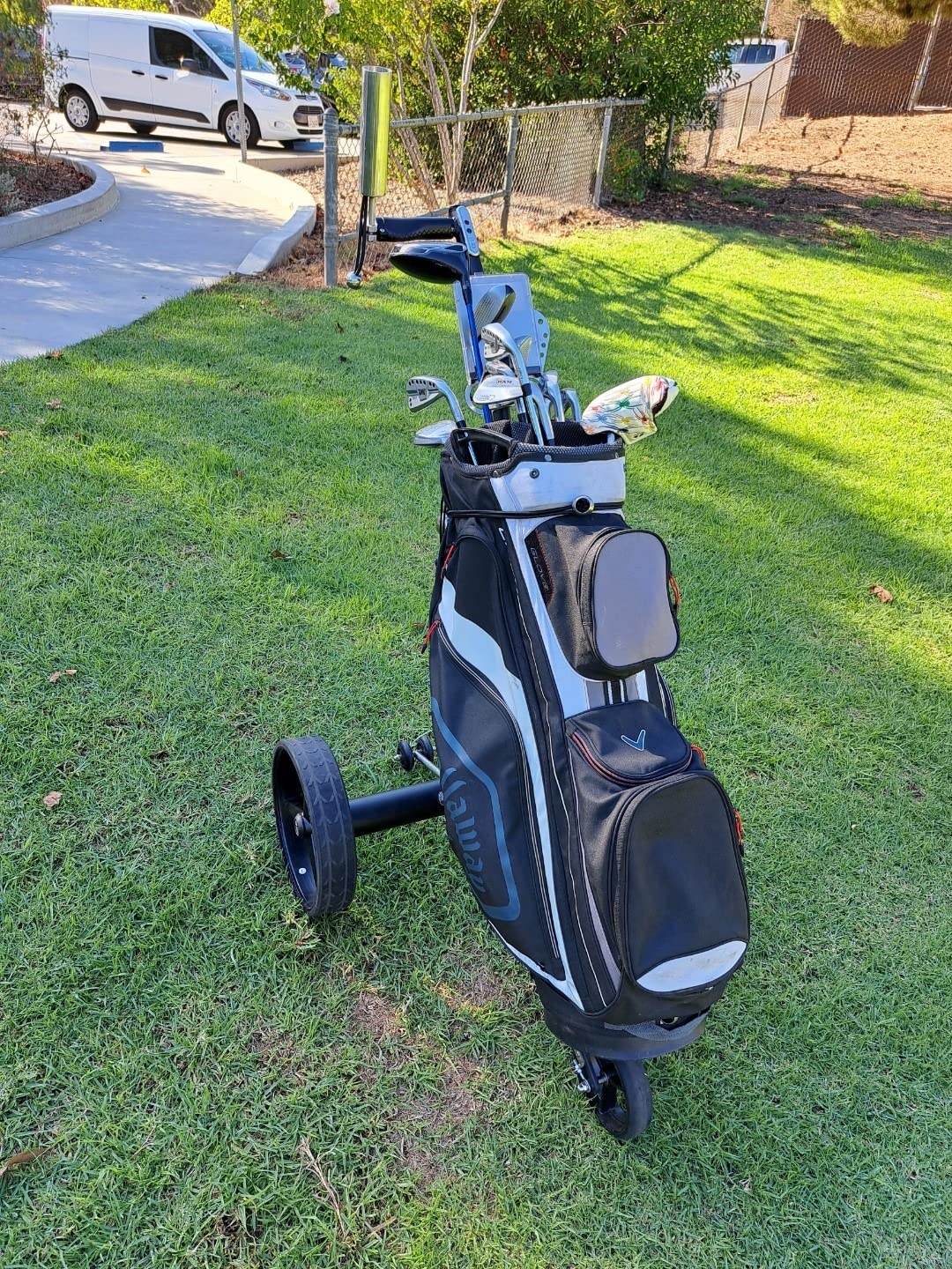 Electric Golf Push Cart with Remote Control - Up to 36 Hole & 1500 Life Cycle Lithium Battery Twin Motors Lightweight customer photo 2