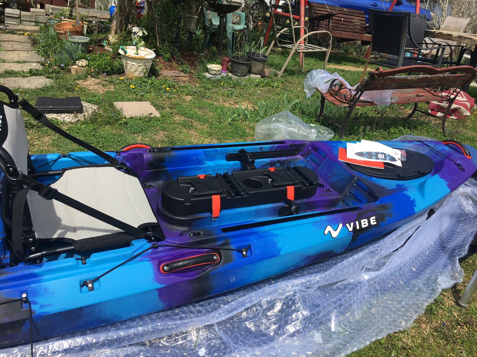 Vibe Kayaks Sea Ghost 110 11 Foot Angler Sit On Top Fishing Kayak with Adjustable Hero Comfort Seat & Transducer Port + Rod Holders + Storage + Rudder System Included customer photo 1