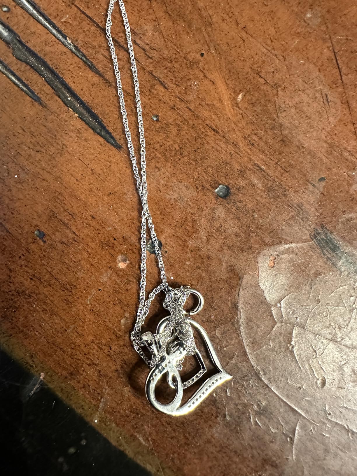 1/10ct Natural Diamond Double Heart Infinity Pendant Necklace for Women | 10K Solid Gold Heart Infinity Pendants for Her | Mother's Day Jewelry Gifts in Pink, White or Yellow Gold customer photo 1