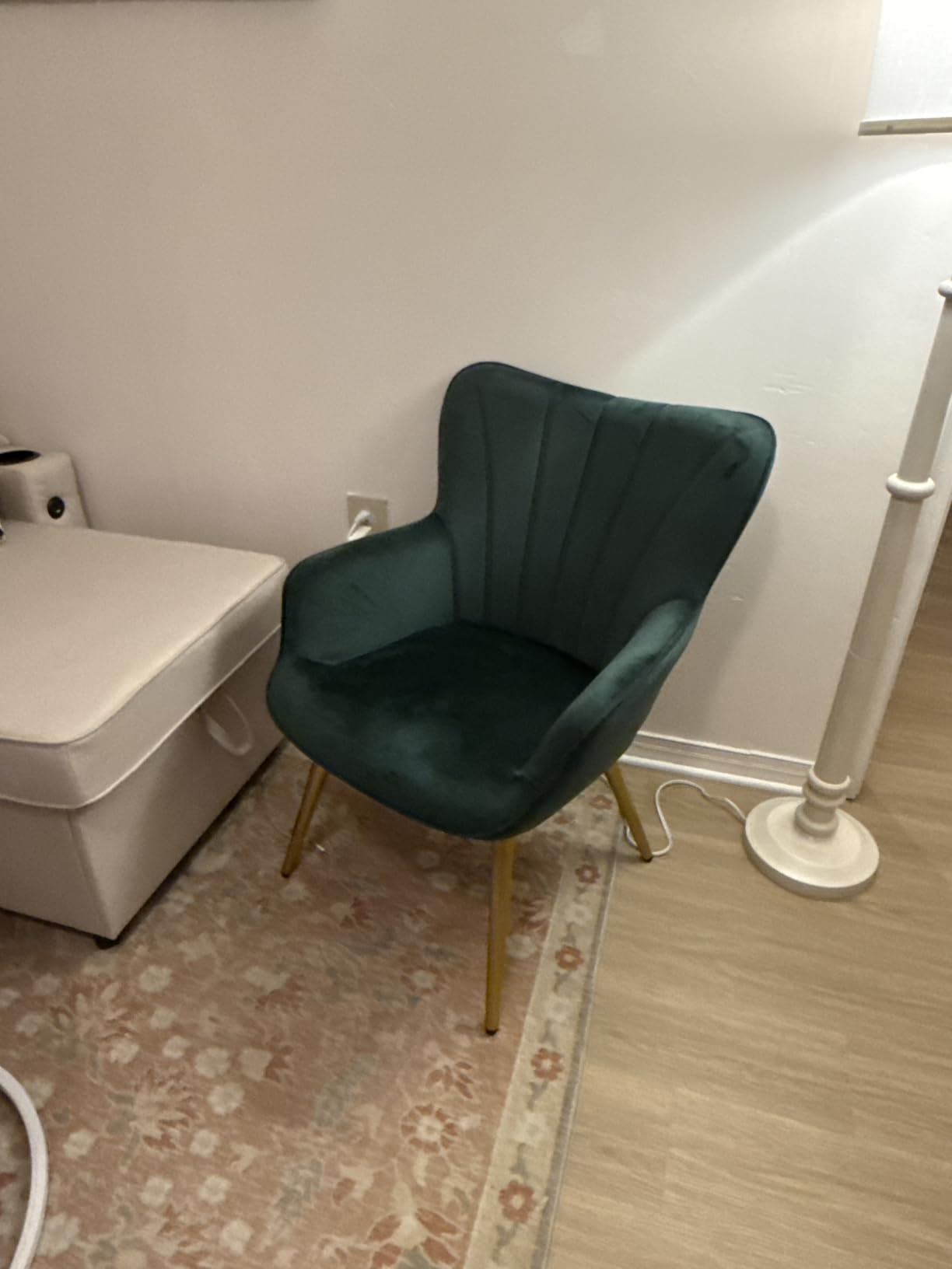 Yaheetech Accent Chair, Upholstered Armchair with Metal Legs, Blue | Velvet Fabric Reading Chair, Modern and Elegant Side Chair for Living Room Bedroom Office Vanity Lounge Waiting Room customer photo 1
