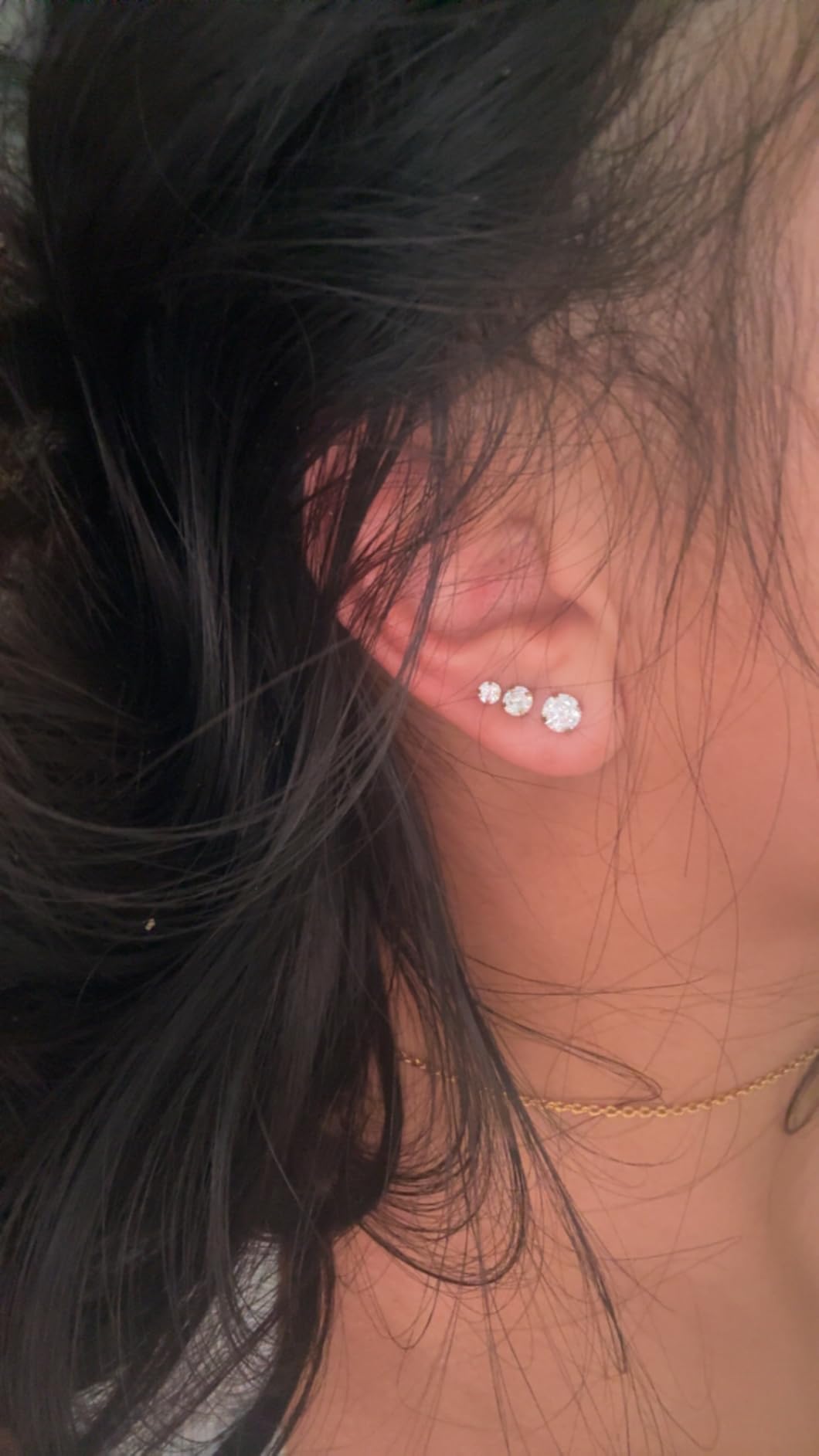 Waterproof Stud Earrings for Women, 14K Gold Plated CZ Set of 5 customer photo 1