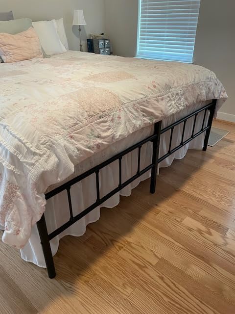 BOSRII King Size Metal Bed Frame with Headboard and Footboard, 18 Inch High | 18