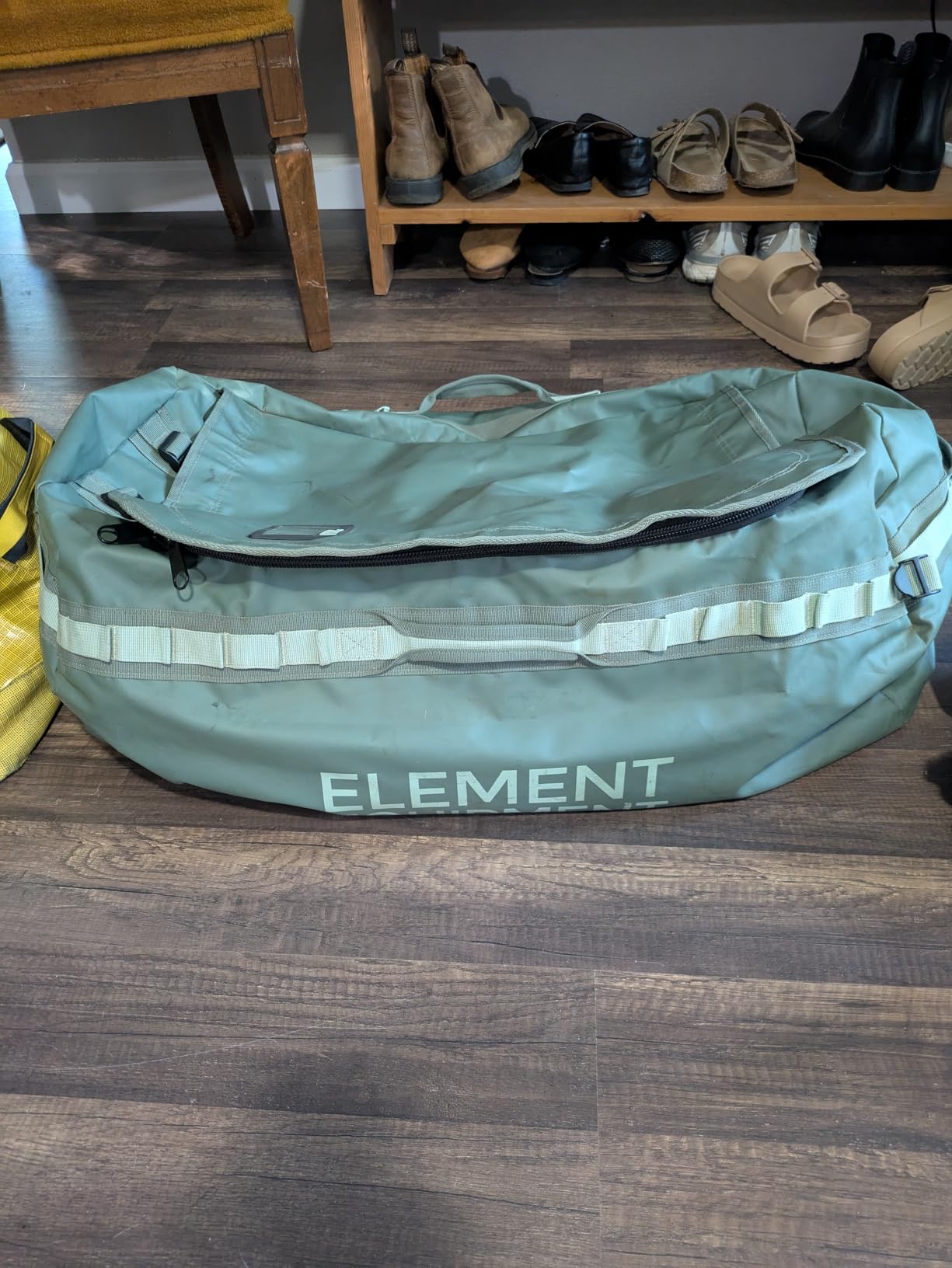 Element Equipment Trailhead Duffel Bag Shoulder Straps Waterproof Yellow Large customer photo 1