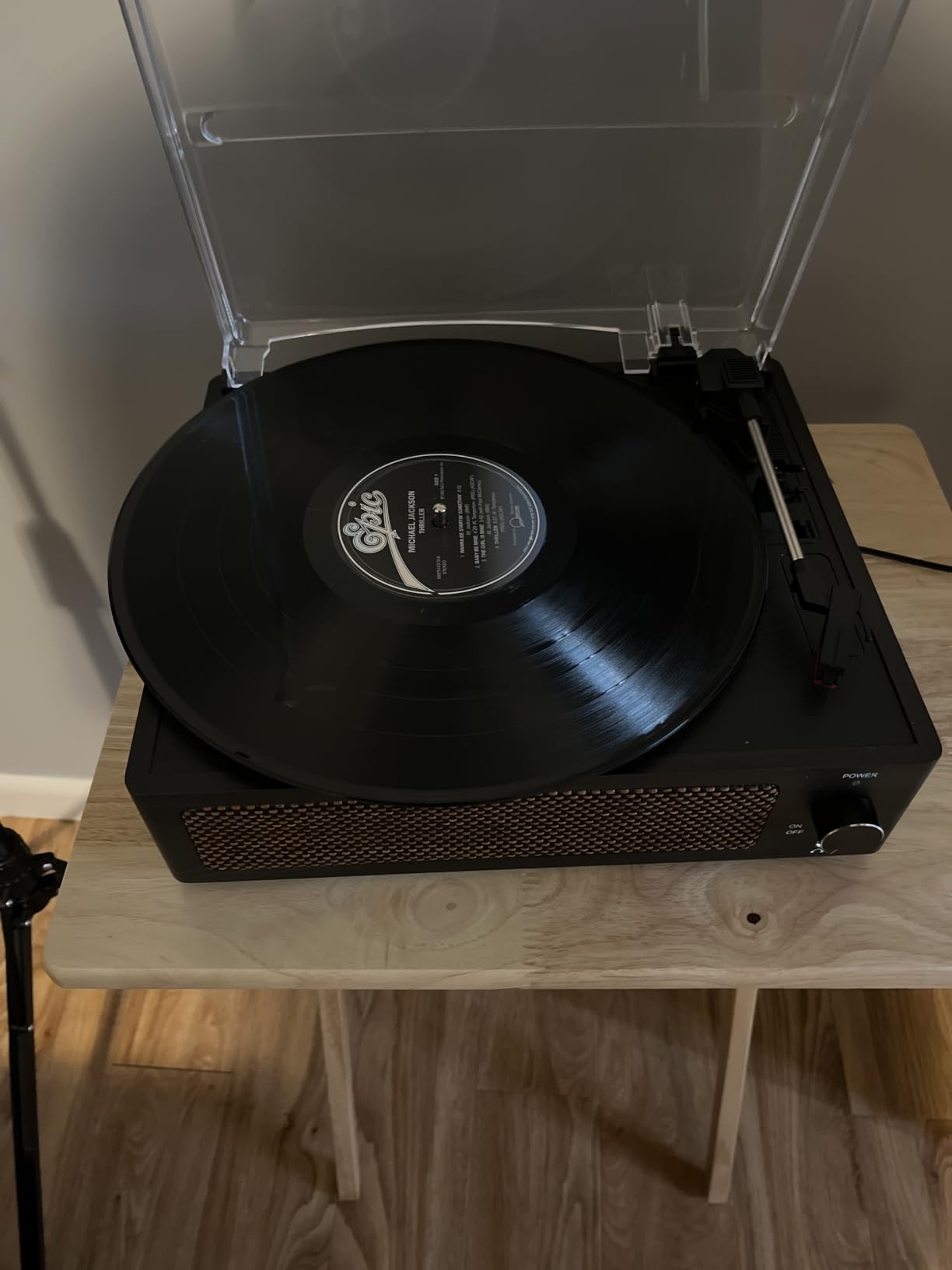 Vinyl Record Player with Speakers Vintage Turntable for Vinyls Records Belt-Driven Turn Table Support 3-Speed, Wireless Playback, Headphone, AUX-in, RCA Line LP Phonograph for Sound Enjoyment Black customer photo 1