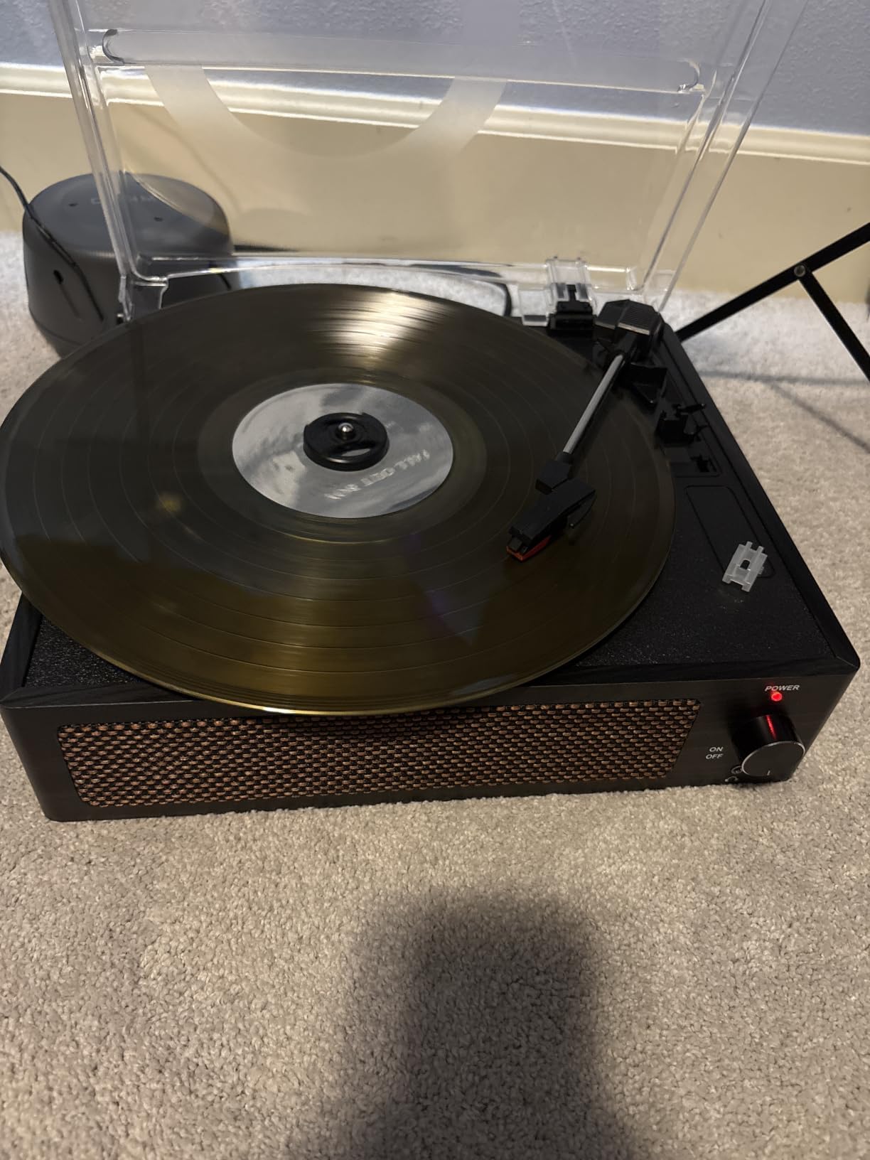 Vinyl Record Player with Speakers Vintage Turntable for Vinyls Records Belt-Driven Turn Table Support 3-Speed, Wireless Playback, Headphone, AUX-in, RCA Line LP Phonograph for Sound Enjoyment Black customer photo 2