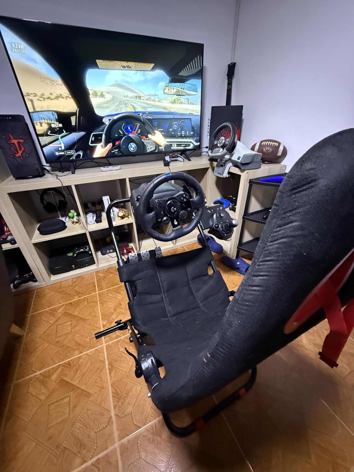 RACGTING Racing Simulator Cockpit for G920 G29 G923, Foldable Racing Simulator for Thrustmaster T248X T248 T300 T150 458 TX PS5 PS4 PC (Black) | 90% pre-assembled, Quick assembly, Space-saving Storage, Sturdy steel frame customer photo 2