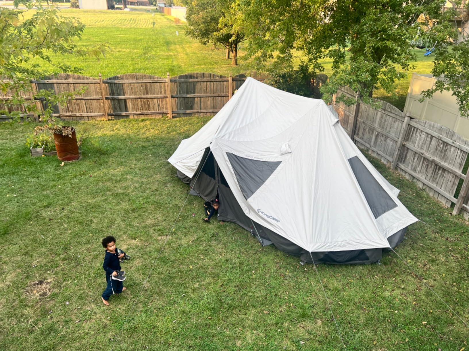 KingCamp Canvas Bell Yurt Tents, 15.1ft/21.98ft 4 Seasons Large Waterproof & Windproof Luxury Glamping Tent w/Stove Jack for Family Outdoor Camping, Hunting, Parties customer photo 2