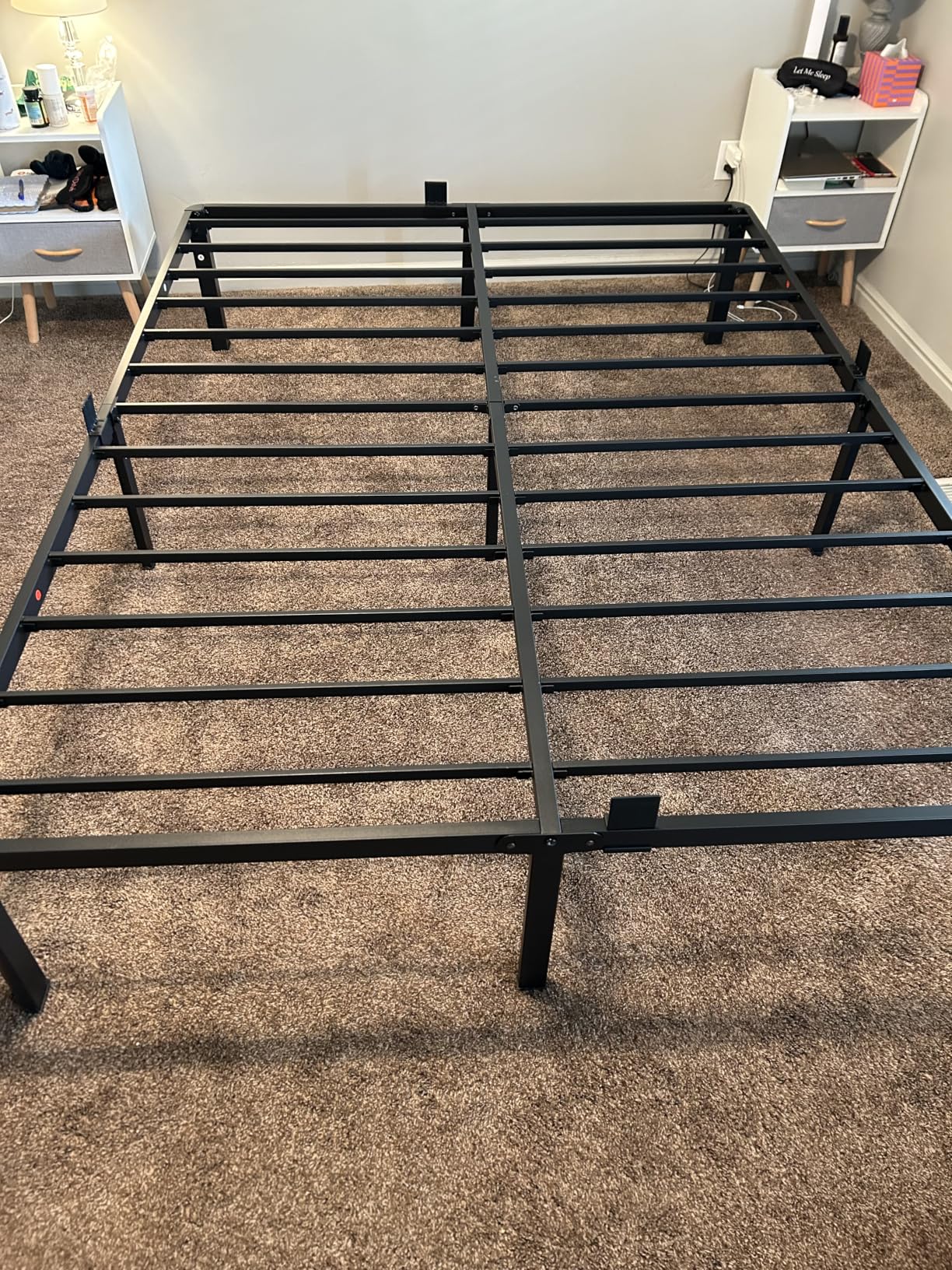 MAF 18 Inch Queen Bed Frames with Round Corner Legs Mattress Slide Stopper, Heavy Duty Metal Platform Bed Frame, 3000 LBS Steel Slats Support, Easy Assembly customer photo 1
