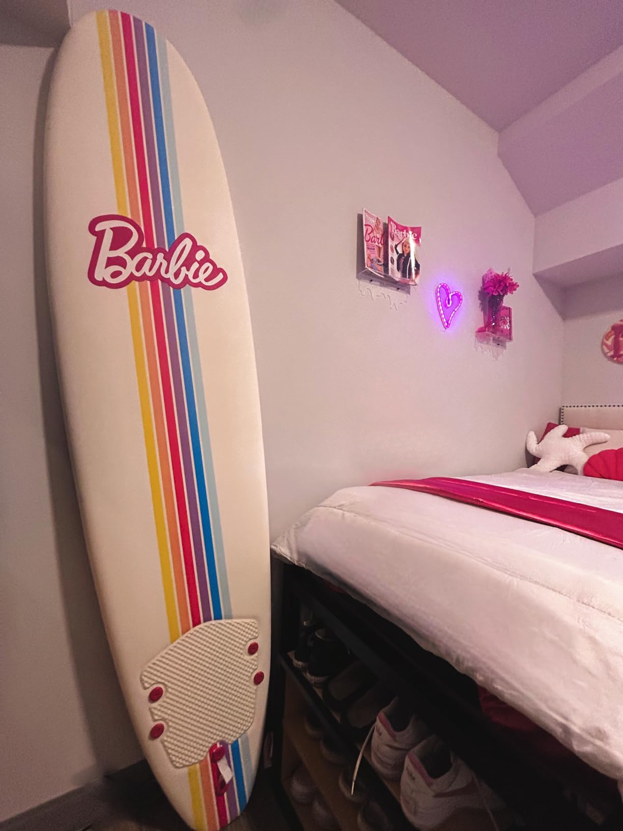 Barbie Signature 8ft Surfboard by Wavestorm | Graphic top Deck with high Density Slick Bottom | for Kids and Adults | Foam Construction with Accessories | Leg Leash and Fin Set Included customer photo 2