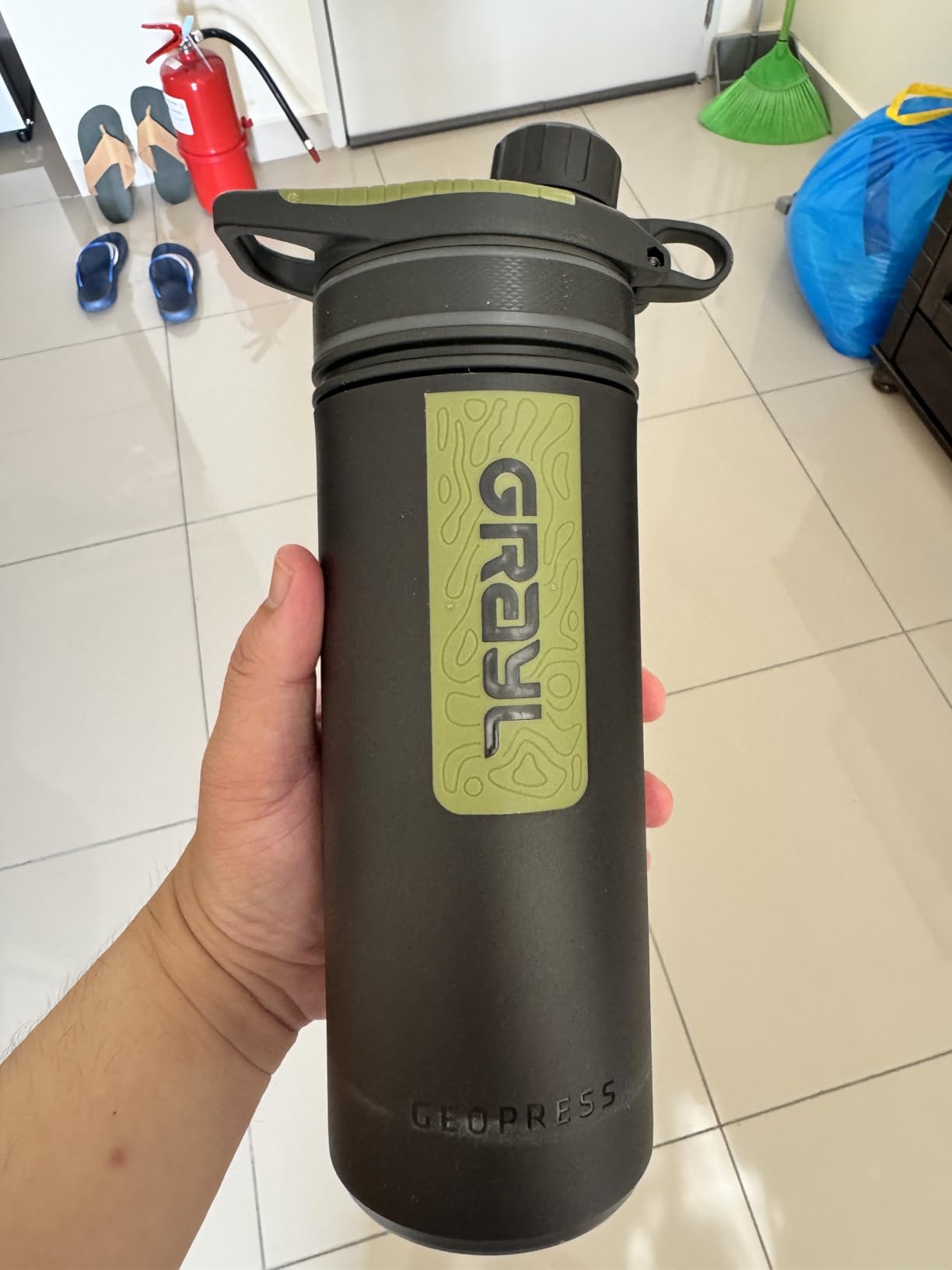 GRAYL GeoPress 24 oz Water Purifier Bottle - Filter for Hiking, Camping, Survival, Travel (Black Camo) customer photo 2
