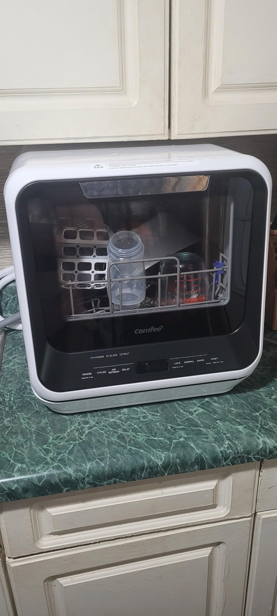 COMFEE' Portable Dishwasher Countertop with 5L Built-in Water Tank, 6 Programs, 360° Dual Spray, 192°F High-Temp & Air-Dry Function, Mini Dishwasher for RVs customer photo 1