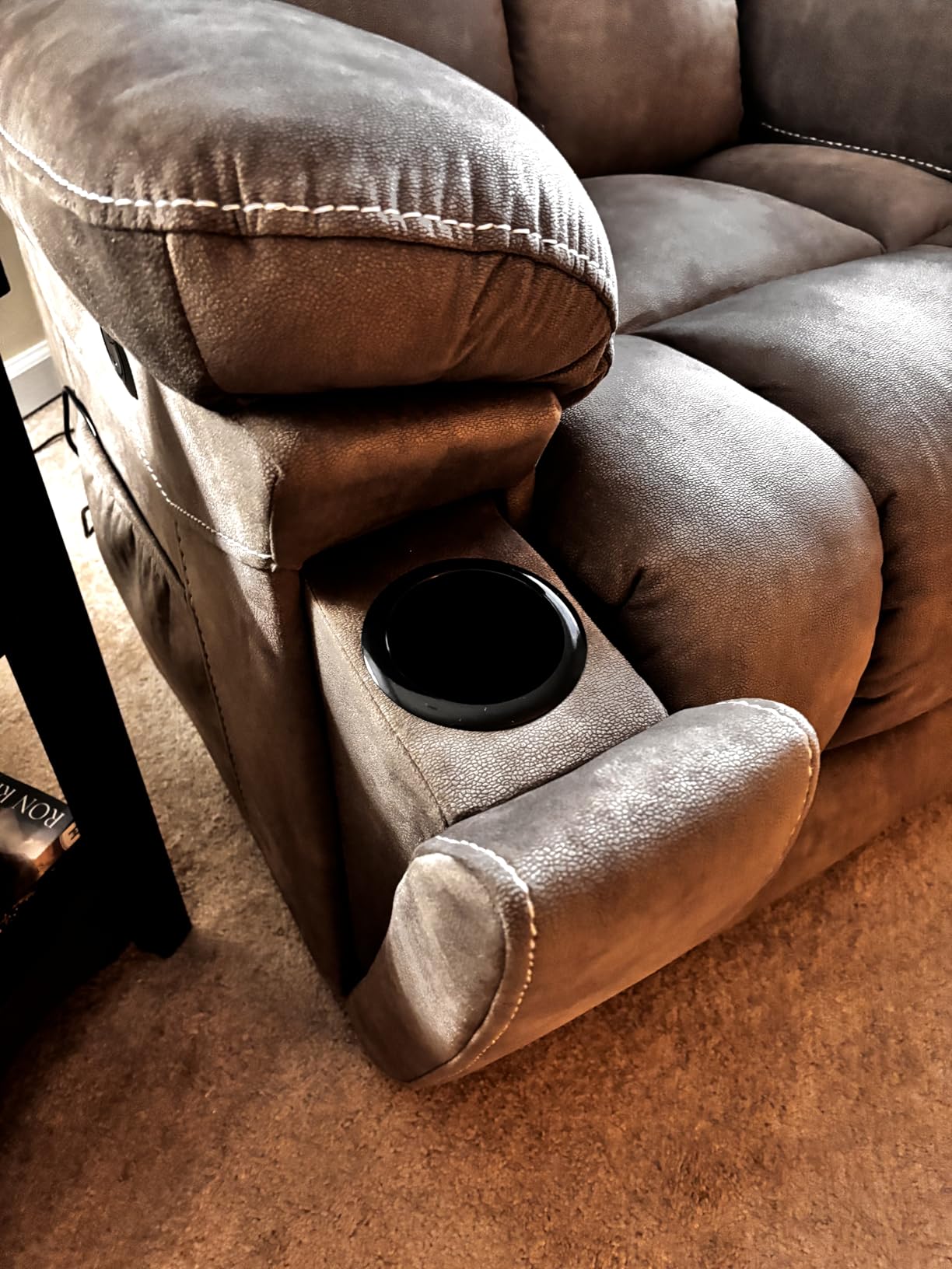 Large Power Lift Recliner Chairs with Massage and Heat for Elderly Big People, Heavy Duty Motion Reclining Mechanism-Anti Skid Fabric Recliner Chair with 2 Concealed Cup Holders, Dark Gray customer photo 1