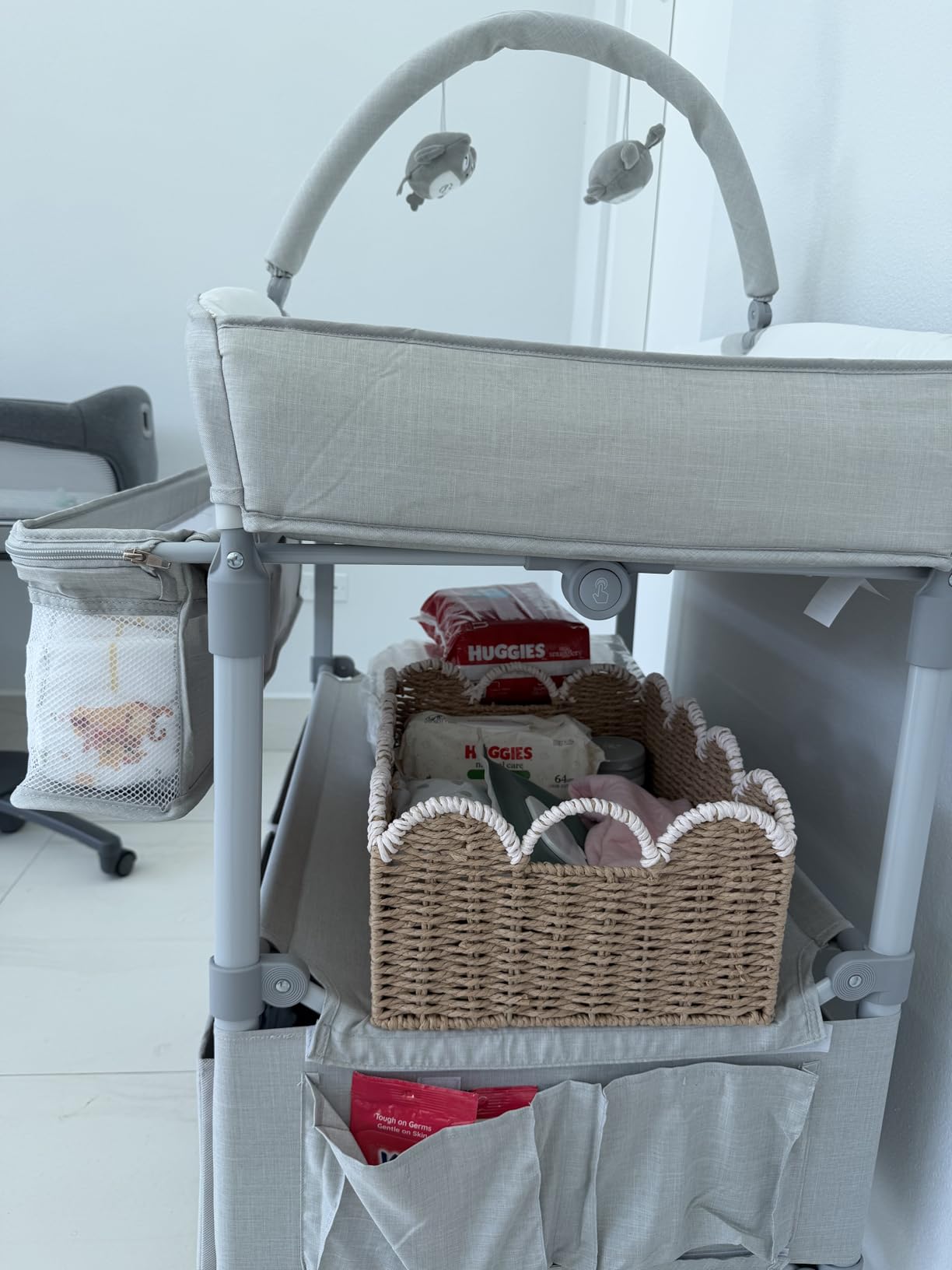 BabyBond Portable Baby Changing Table with 2 Storage Baskets (Beige) | Large Storage Foldable Changing Table for Infant and Newborn customer photo 1
