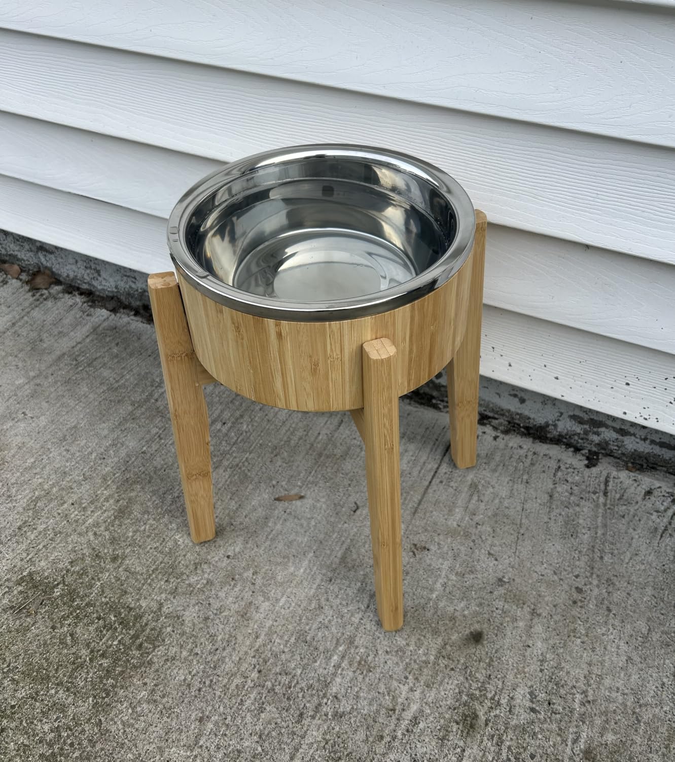 Elevated Dog Bowls for Large Breed - 15-Inch High - 74oz | Raised Dog Bowl Stand Made of Bamboo and Steel customer photo 1
