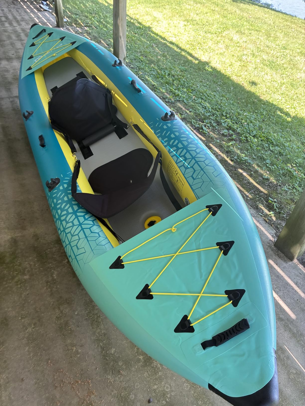GYMAX Inflatable Kayak, 12.5Ft 507lbs Tandem Kayak with 2 Aluminum Paddles customer photo 2