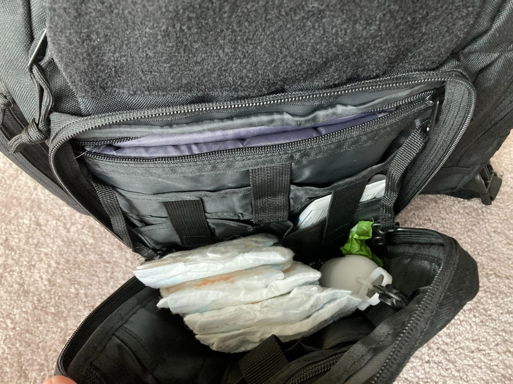 Diaper Bag Backpack with Diaper Changing Mat - Waterproof Military-Grade Baby Travel Bag - Spacious Design for Moms and Dads on the Go with Toddlers Baby Bag - Coyote Brown customer photo 2