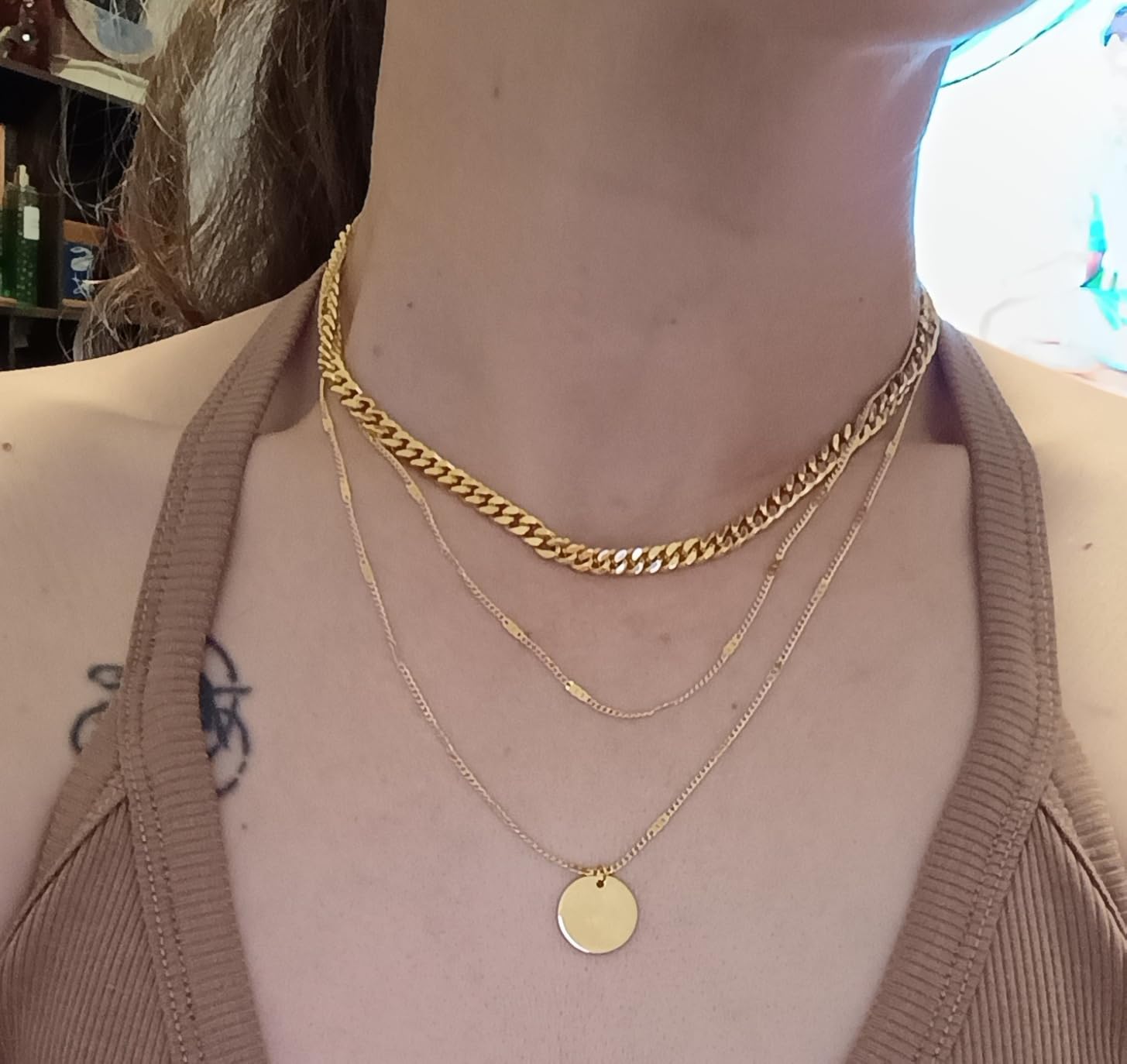 14K Gold Plated Layered Necklaces For Women Gold Necklace Set, Cuban Link, Snake Chain, Paperclip Layered Chains, Twisted Rope and Twisted Chain, Trendy Layering Necklace customer photo 1