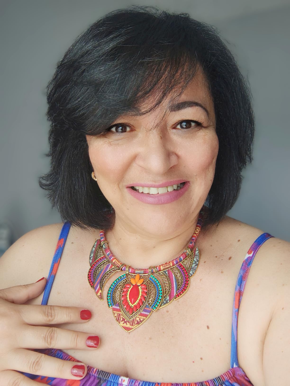 Ethnic Style Chunky Colorful Collar Festival Tribal Beaded Boho Choker Costume Necklace for Women Gift customer photo 1
