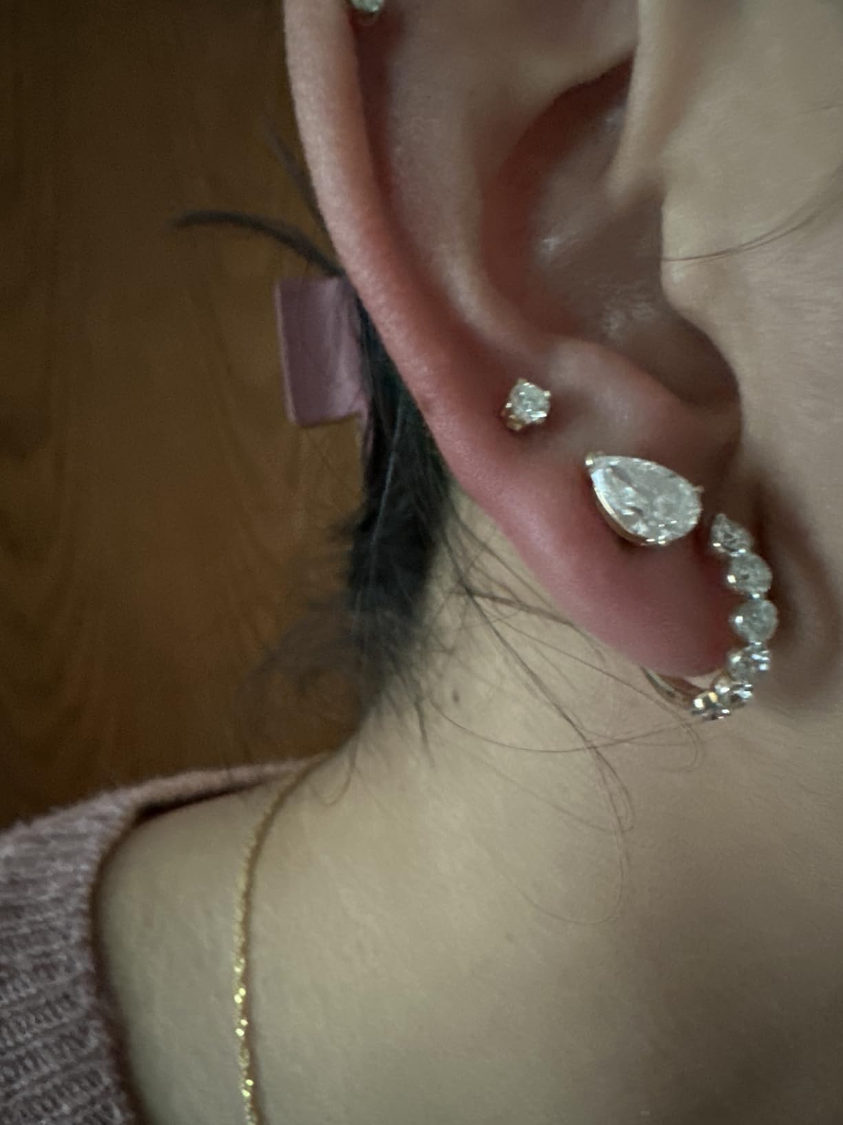 Gilded Lab-Grown Diamond Stud Earrings 10KT White Gold and 10KT Yellow Gold | Hypoallergenic Fine Gold Jewelry | 4-Prong Basket, Push Back Nut | VS2 SI1 Clarity, F Color, Round Cut | 1/5,1/4,1/3,3/8,1/2,3/4,1,2 ct tw customer photo 1
