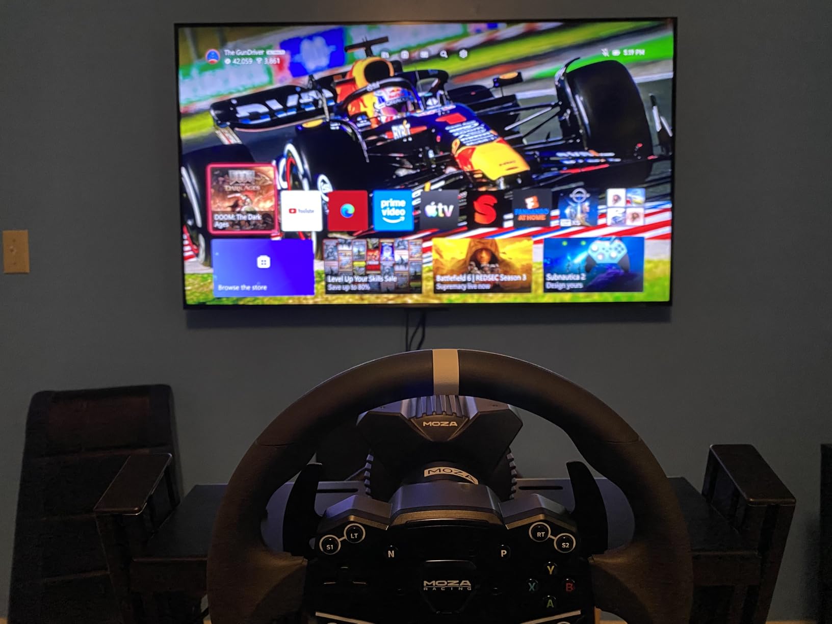 Marada Aluminum Profile Racing Simulator Cockpit with Seat, Unlimited Adjustment, Fit for Thrustmaster, for Fanatec, for Logitech G29 GPro, Sim Frame 8040, Not Include Steering Wheel Pedals Handbrake customer photo 2