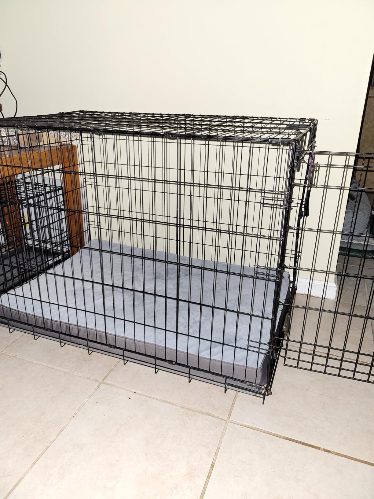 KSIIA Orthopedic Dog Bed for Large Dogs with Waterproof Lining, Grey, 35x22 | Deluxe Soft Plush Dog Crate Bed, Washable Pet Mat with Removable Cover & Egg Crate Foam for Large Dogs Sleeping & Relaxing customer photo 1