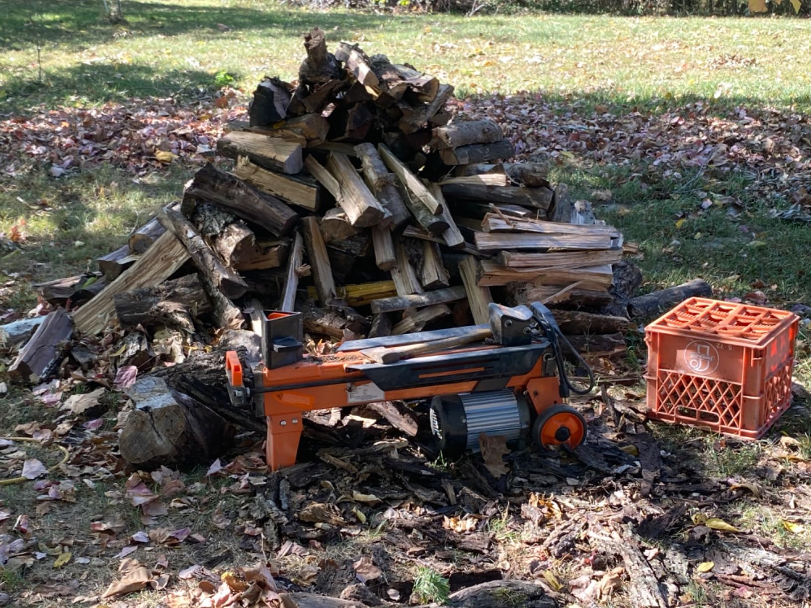 PROYAMA Log Splitter 7 Ton with Stand, Wood Splitter Electric Powered, Hydraulic Ram, Firewood Splitting Machine Black Stand Wood Splitter | 15A Motor Firewood Splitting Machine with Hydraylic Ram for Home Heating, and Yard Maintenance customer photo 2