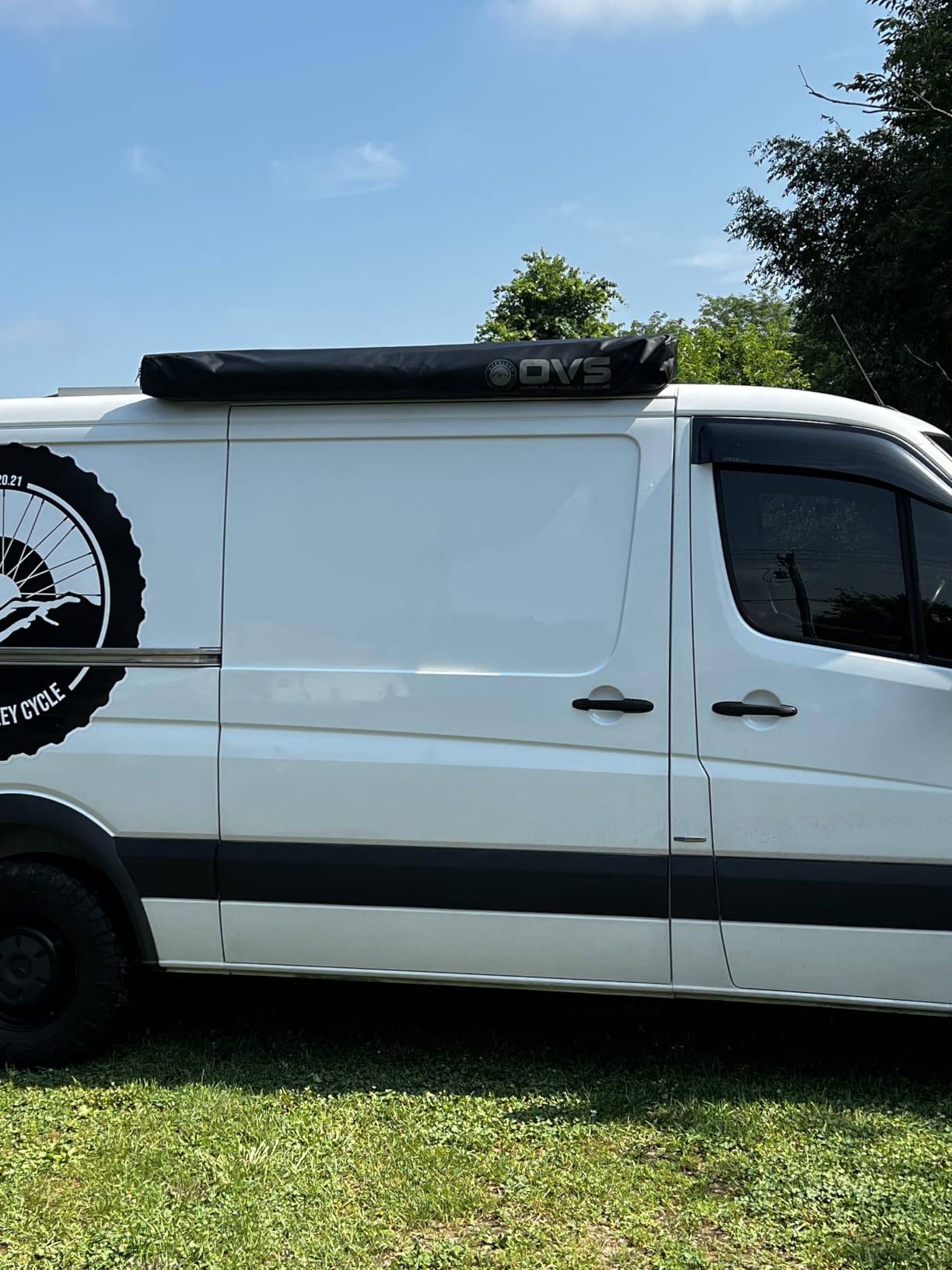 Overland Vehicle Systems HD Nomadic 180 LTE Awning Universal | 59 Sq Ft of Coverage | Dark Gray Fabric with Black Travel Cover Included | Twist and Lock Technology | Heat-Sealed Seams customer photo 1
