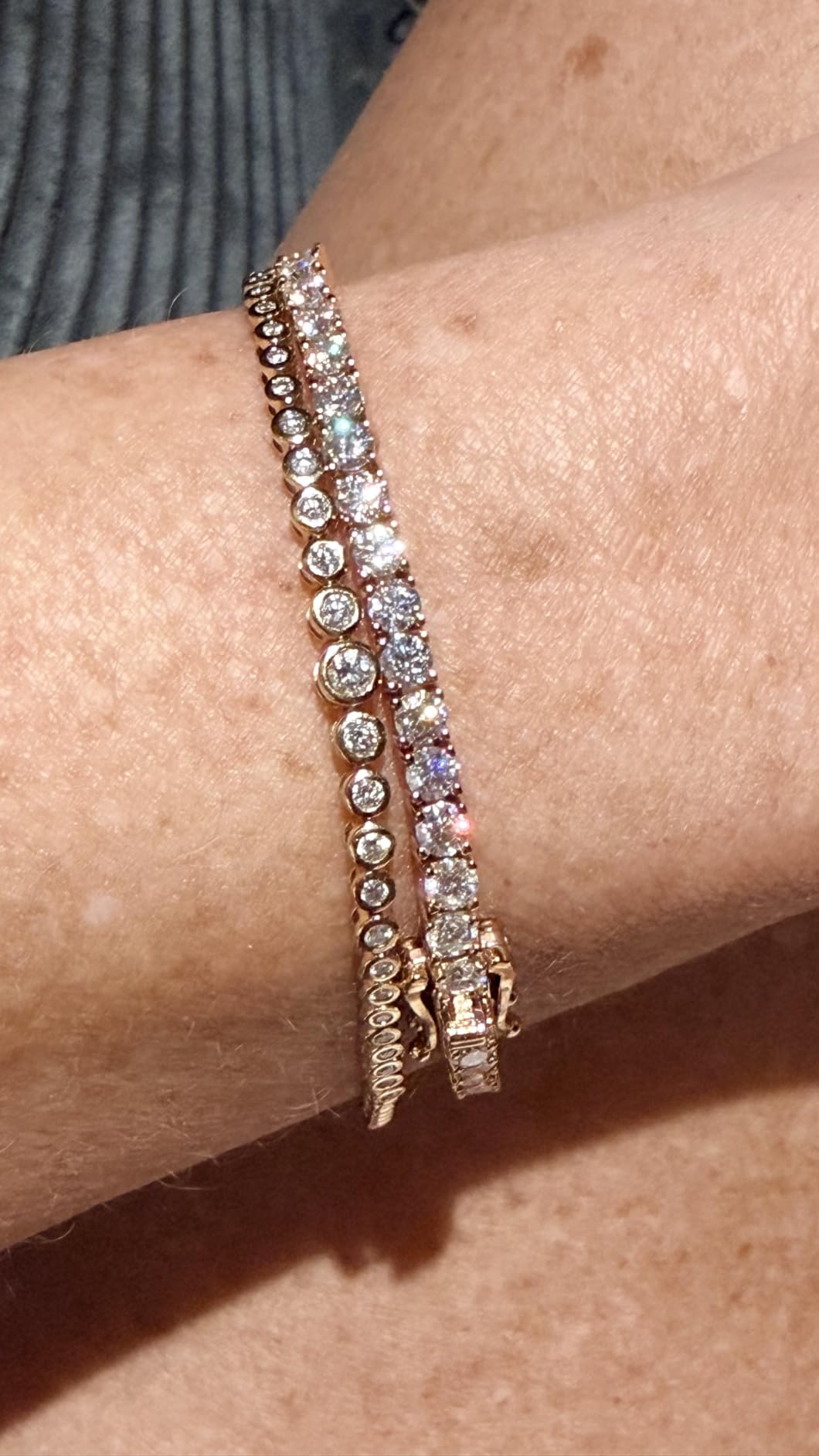 Gem's Beauty moissanite tennis bracelet 925 silver plated 14k gold 3-6.5mm D Color VVS1 Round Cut moissanite bracelets for women Men Gift birthday anniversary customer photo 1