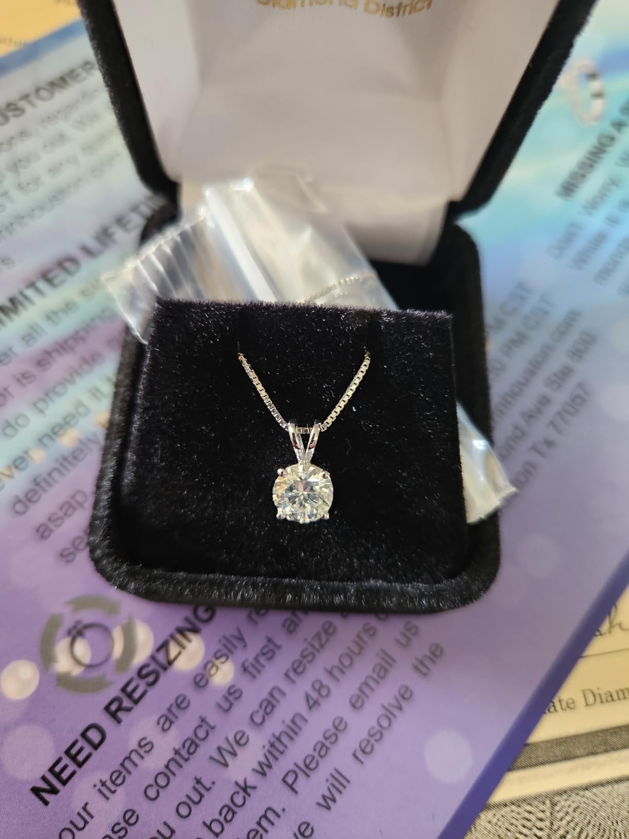 0.5 to 10 Carat 14K White Gold Lab Grown Diamond Solitaire Pendant Necklace, Round Cut Solitaire, 4-Prong Setting, Jewelry for Women (E-F, VS) customer photo 1