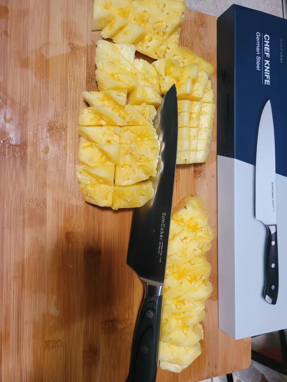 Santoku Knife 7 Inch - German Stainless Steel Blade, Professional Chopping Knife, Ergonomic Pakkawood Handle, 2-Year Warranty customer photo 1