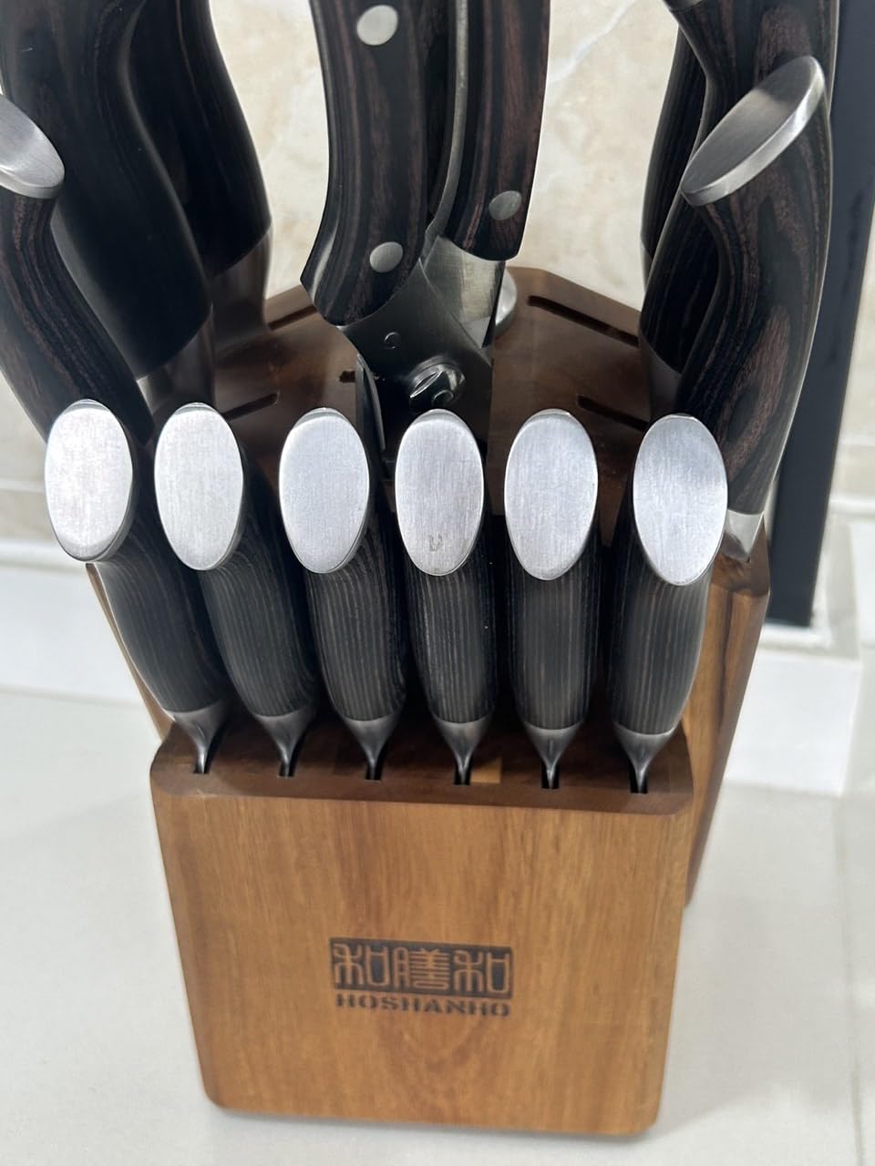 HOSHANHO 16-Piece Knife Set, Japanese High Carbon Stainless Steel Kitchen Knife Set, Ultra Sharp Chef Knife Block Set with Sharpener customer photo 2