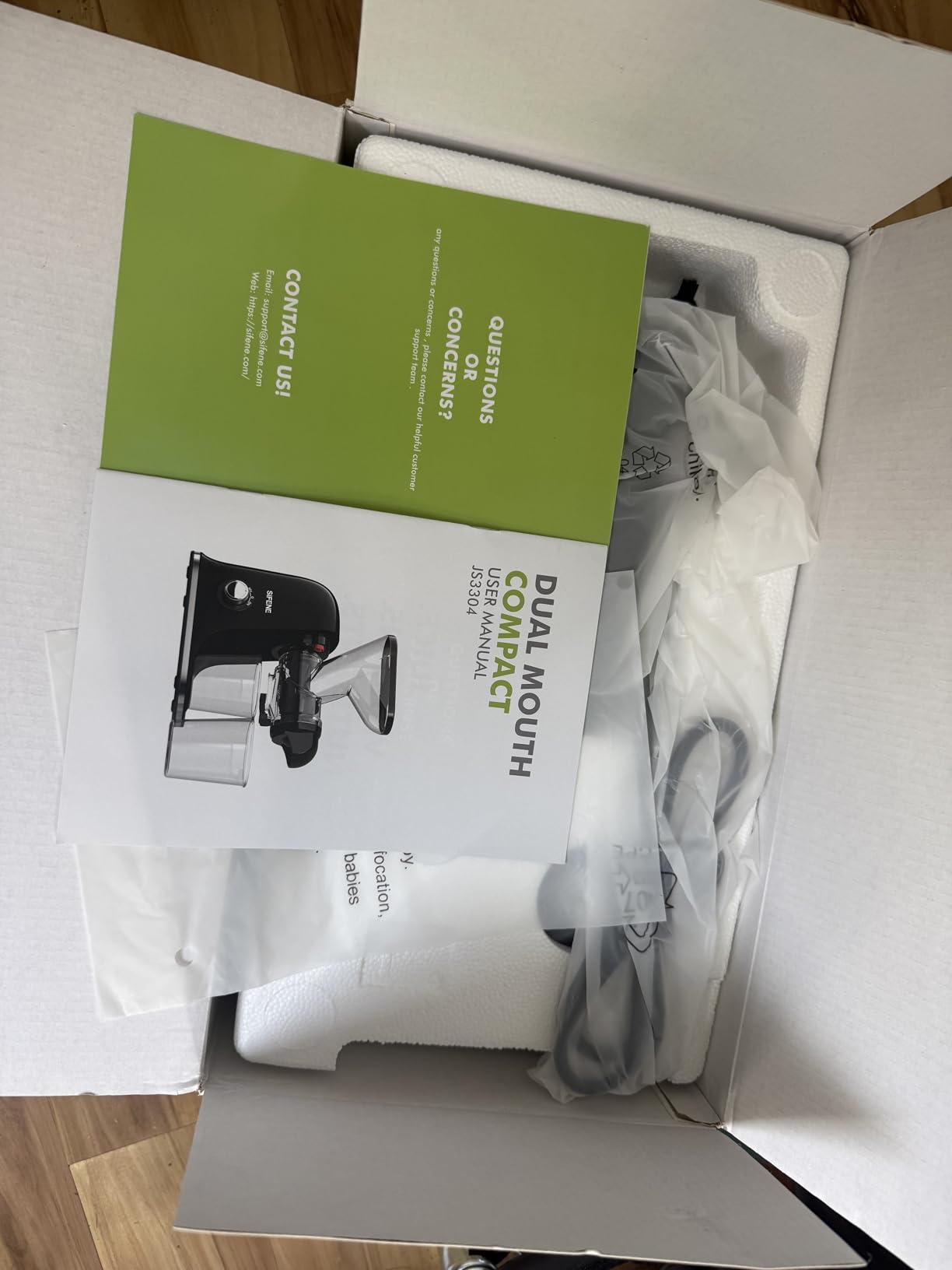 SIFENE Mini Slow Masticating Juicer, Dual Feed Chute, Quiet Motor, Gray | reverse function, easy-clean removable parts, compact countertop footprint, apples, carrots and celery prep, BPA-free parts customer photo 2