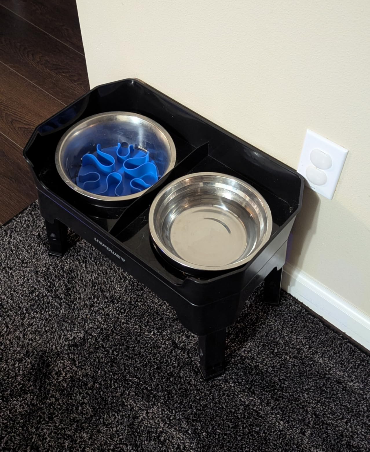 URPOWER Elevated Dog Bowls, 3-in-1 Double Deck Raised Dog Bowl Stand with 4 Height Adjustable Stand customer photo 1