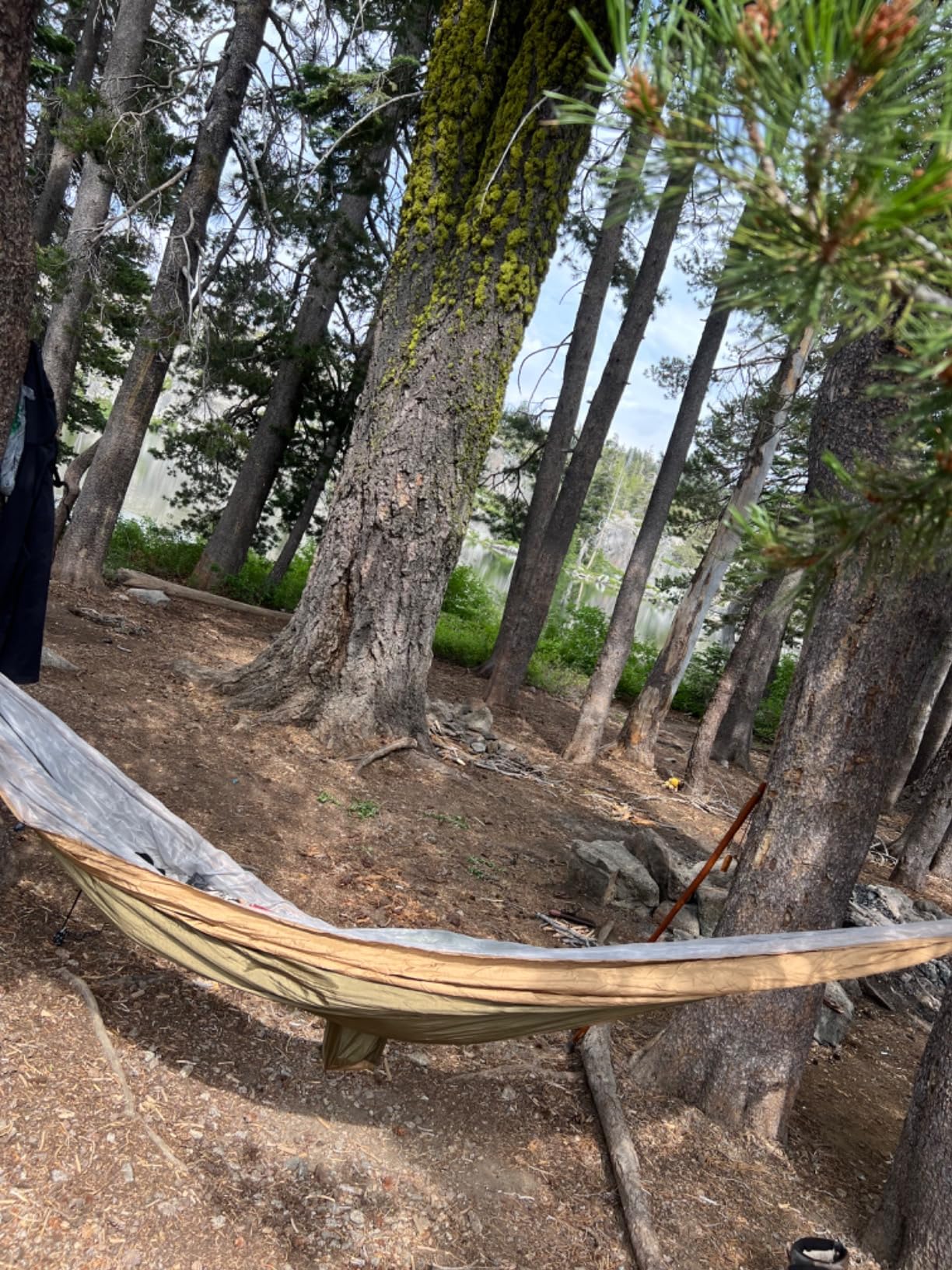 Camping Hammock, Portable Hammocks with Mosquito Net, Lightweight Nylon Parachute Hammock with 10ft Tree Straps, Camping Gear Must Haves for Travel Hiking Backpacking Beach Patio-Green&Khaki customer photo 2
