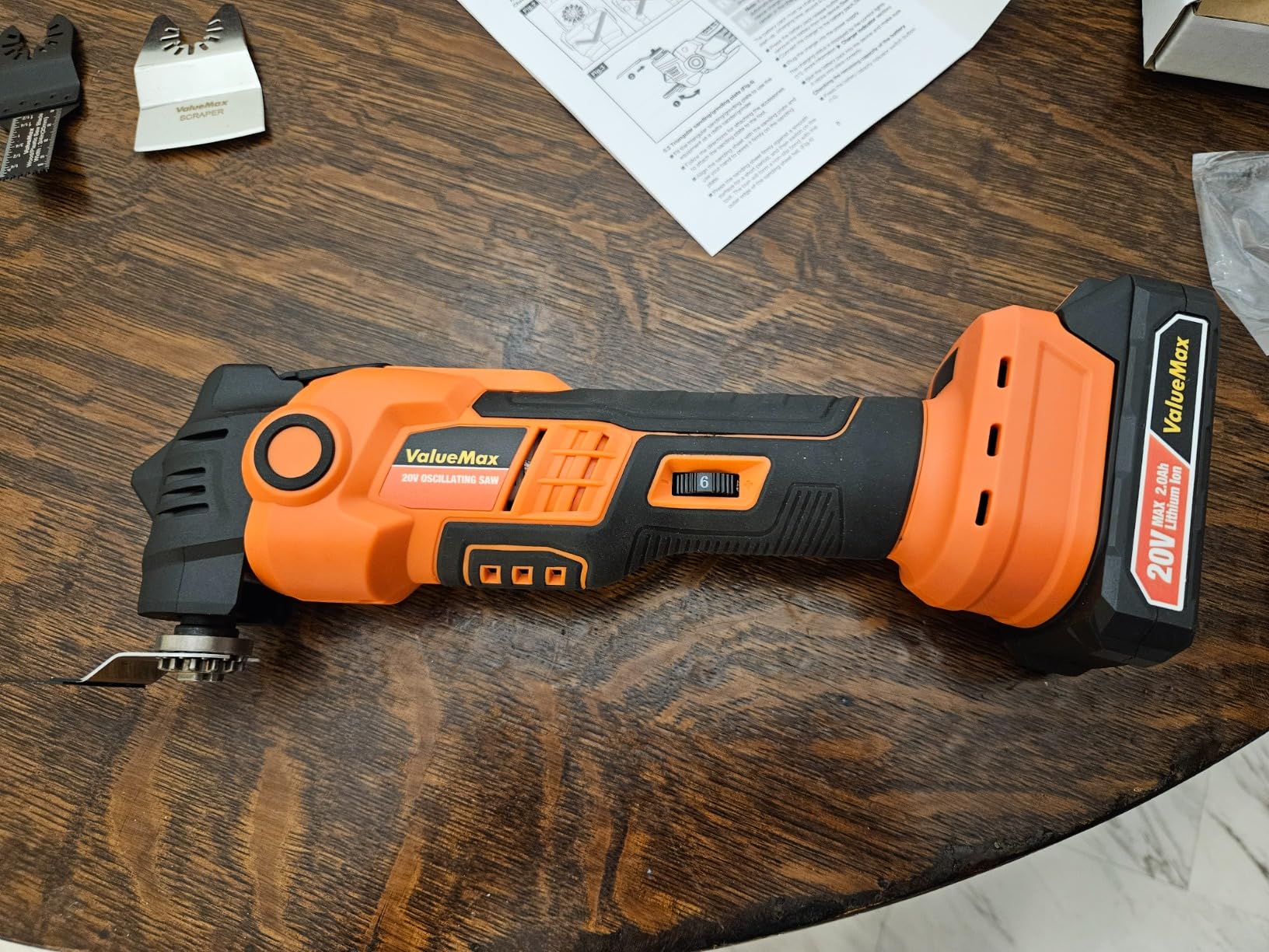 ValueMax 20V Cordless Oscillating Tool with Battery & 16PCS Blades | 3.6° Oscillation Angle, 6 Variable Speeds, Quick-Lock Blade Change, Carry Bag, For Cutting, Sanding and Scraping customer photo 1