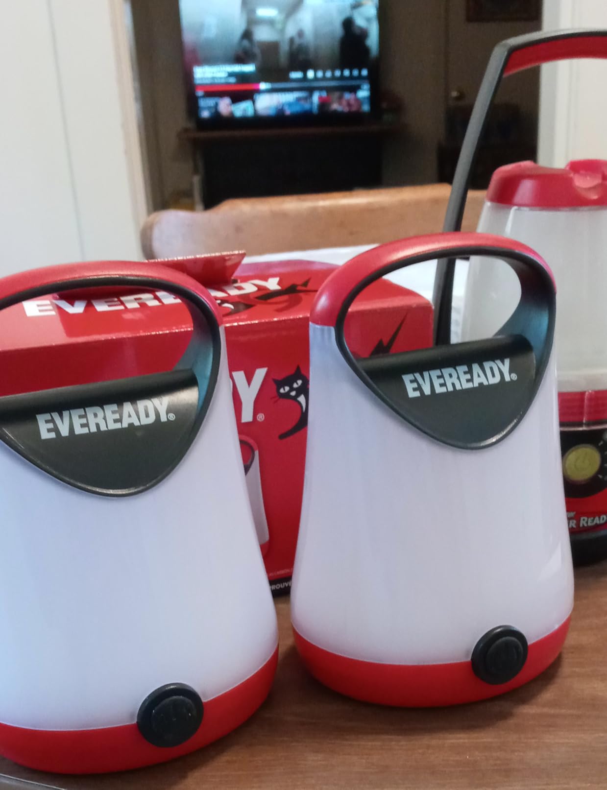 Eveready LED Camping Lantern X-250 (2-Pack), Super Bright Tent Lights, Rugged Water Resistant LED Lanterns, 100 Hour Run-time (Batteries Included), Red and Black customer photo 2