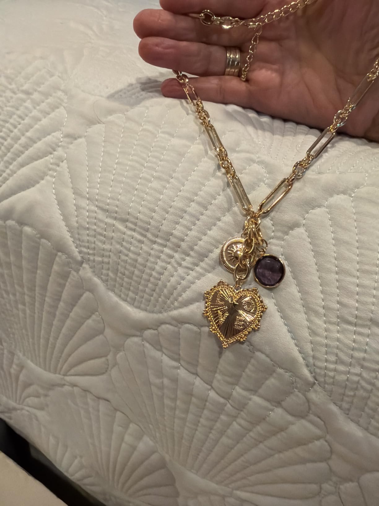CLASSYZINT Mothers Day Gifts for Women 18K Gold Plated Coin Lion Head Pendant Necklace Chunky Paperclip Choker Necklace For Gifts On Birthday Holidays For Women customer photo 1