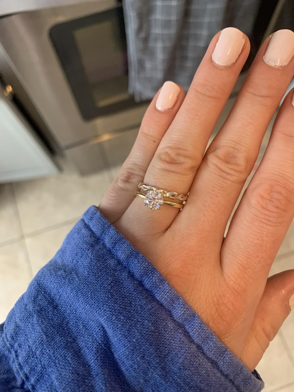 Moissanite Engagement Rings for Women, Promise Rings 925 Sterling Silver with 18K Yellow/White Gold Plated, D Color VVS1 Wedding Band Moissanite Ring customer photo 2