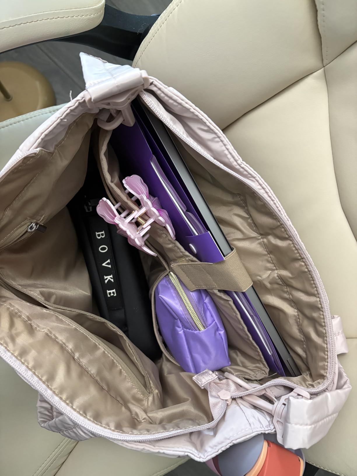 Tote Bag for Women, Lightweight Puffy Tote Bag with Compartments Shoulder Bag Handbag for Travel, Work, Gym customer photo 2