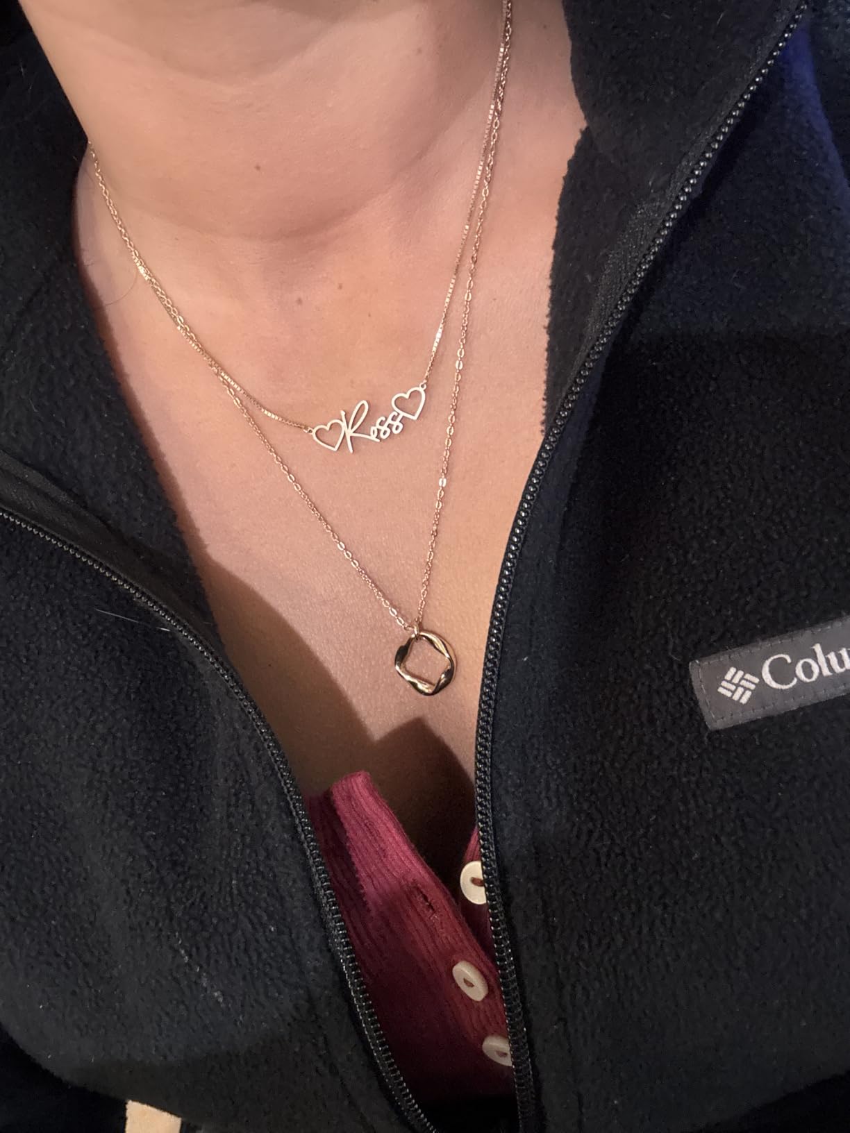 Poxtex Layered Gold Necklaces for Women, Stackable Dainty 14K Gold Silver Plated Trendy Simple Heart Diamond Cross Bow Circle Pendant Paperclip Choker Dot Chain Necklace, Jewelry Set Gifts for Women customer photo 2