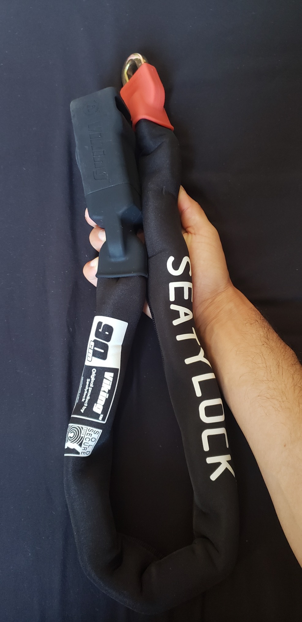Seatylock Viking Sold Secure Magnetic Patented Robust Bike Chain Lock | High Security Scratch Resistant, Heavy Duty Anti Theft, Smart Ultra Secure Chain Bicycle Lock (35.51 in - Silver Rated) customer photo 1