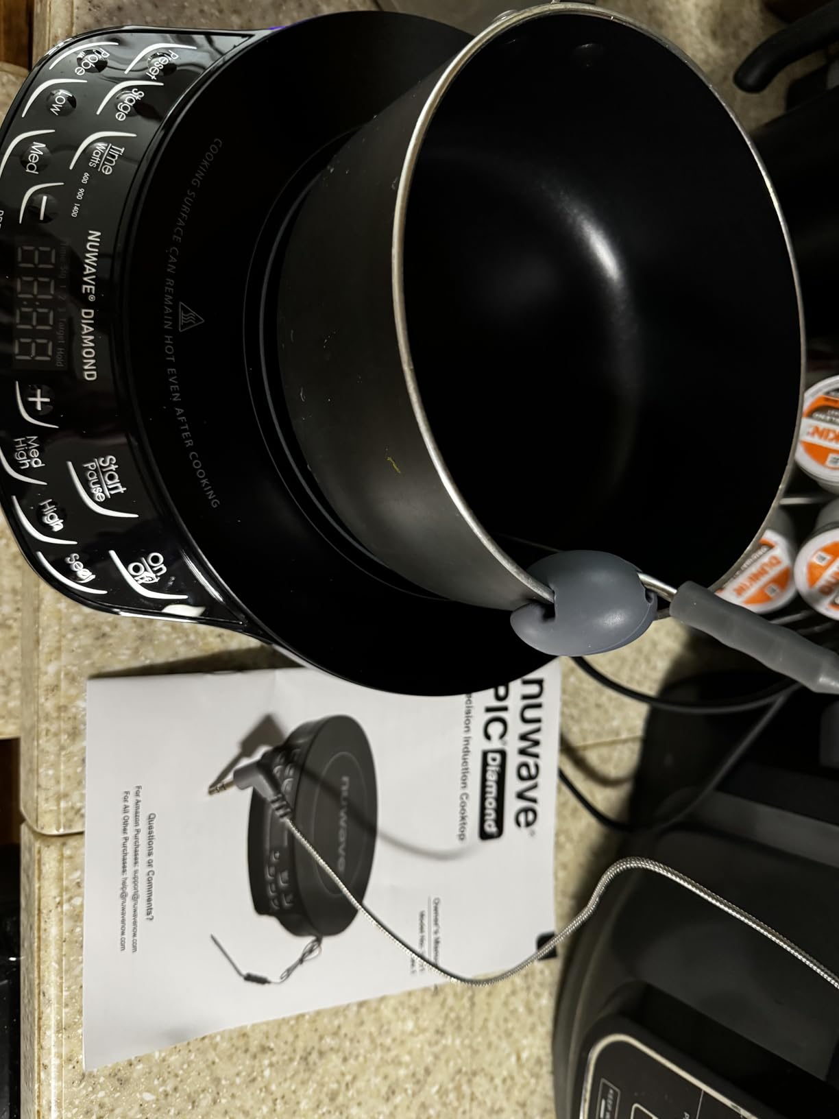 Nuwave Diamond Induction Cooktop, New & Improved Electric Burner with Probe | 91 Temps 50°F to 500°F, 6.5