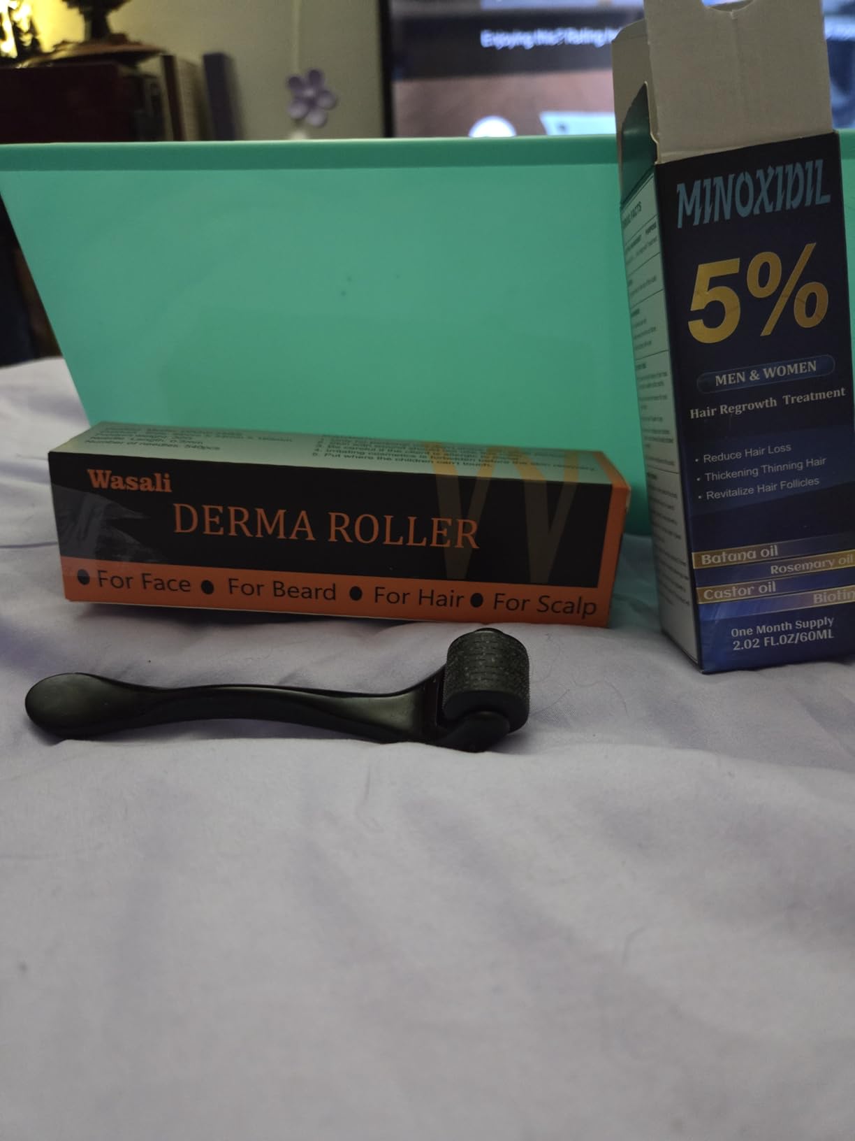 540 Titanium Derma Roller For Face Hair Beard，Scalp Derma Roller ，Beard Microneedle Roller，Personal Use Microneedling Roller Microdermabrasion Cosmetic Beauty Instrument Self-Care Gifts For Men Women customer photo 2