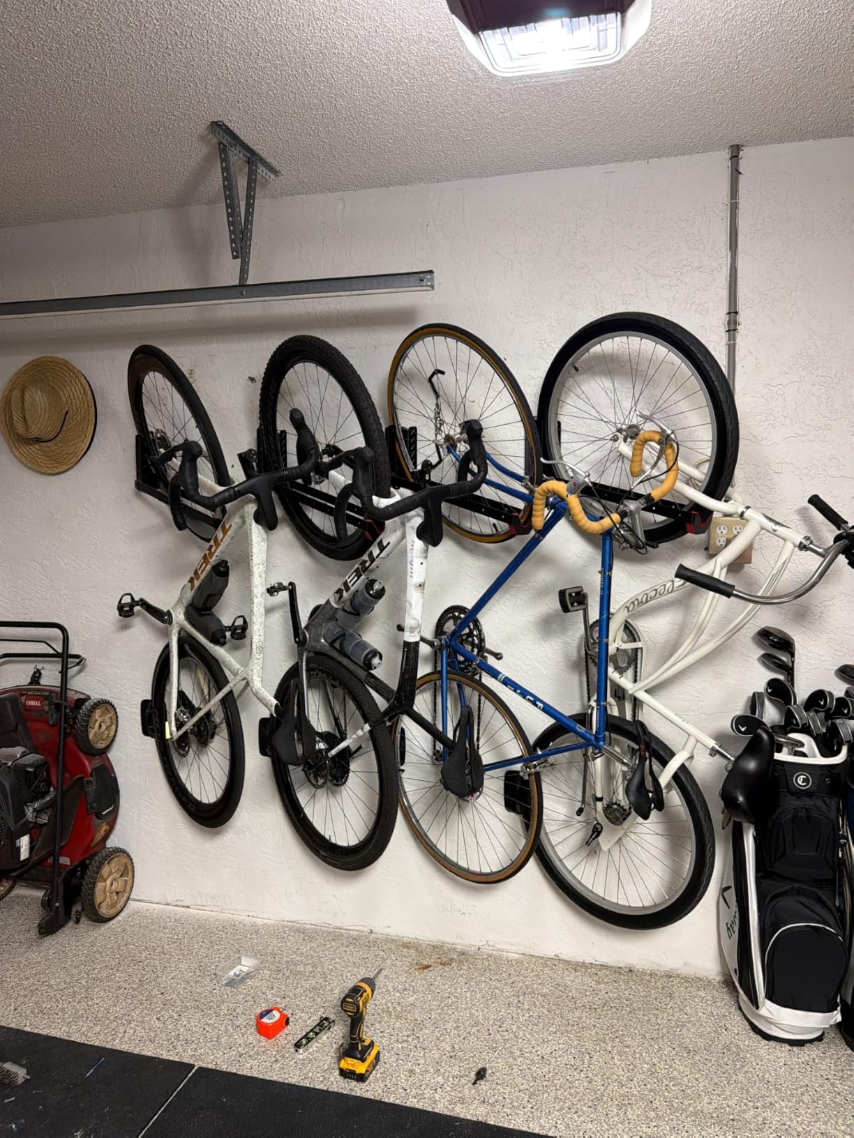 monTEK No-Lift Swivel Bike Wall Mount, Bike Hangers for Garage, 2 Pack | Space-saving bike storage rack pivots 120 degrees; 4 settings fit 16-29 in wheels and tires up to 3.54 in wide; holds 77 lb each customer photo 2