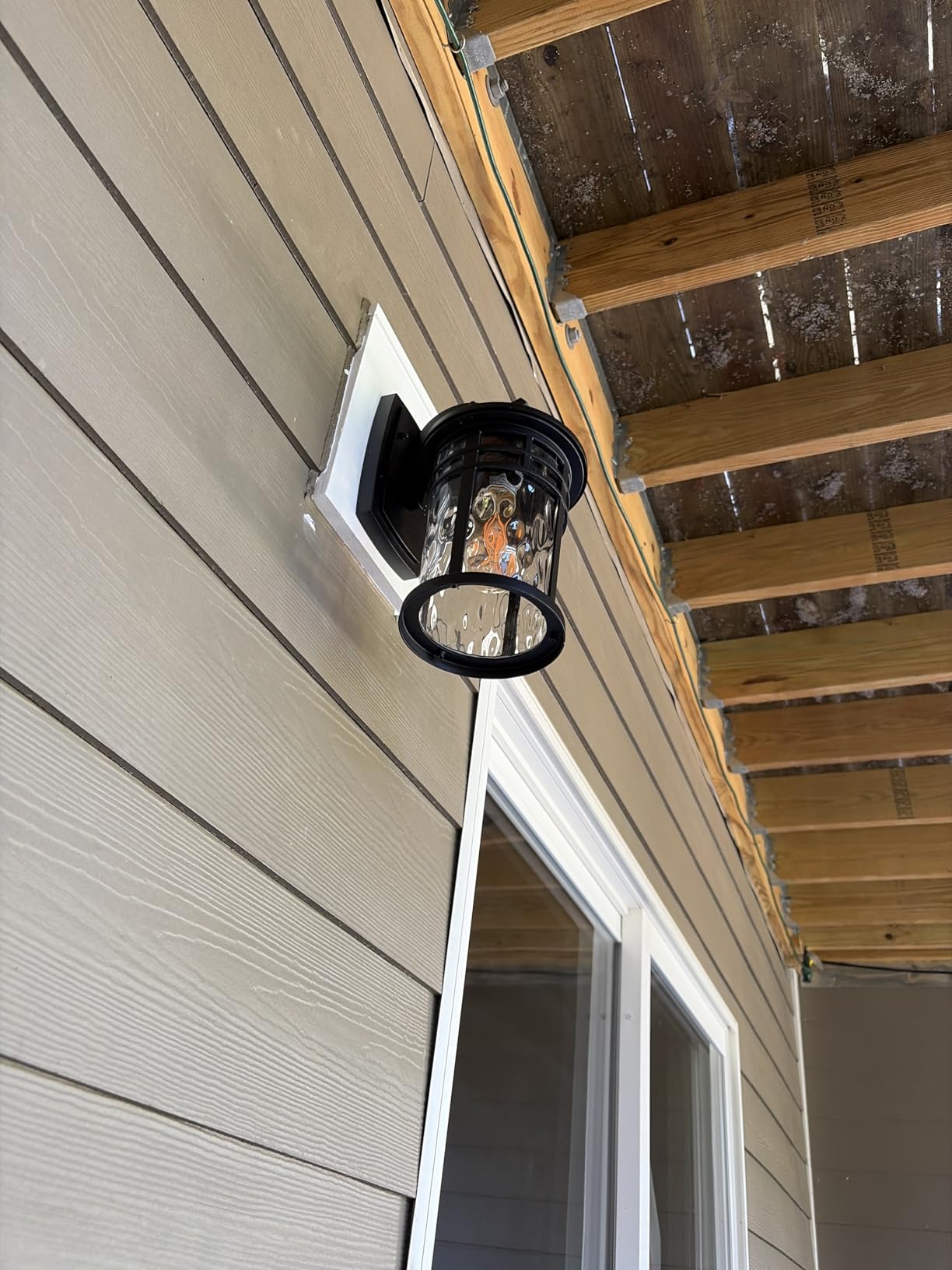 Darkaway Outdoor Porch Lights Wall Mount, Outside Light Fixtures Sconces Wall Lighting with Water Ripple Glass Waterproof Exterior Lights for Patio Yard House Hallway Doorway Garage customer photo 2