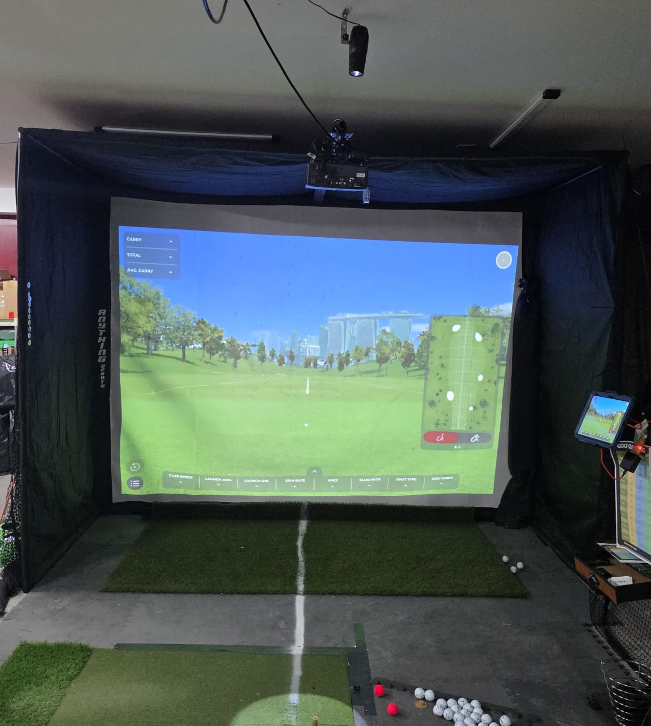 Complete Golf Simulator Enclosure Package - 4K-Ready Impact Screen with Blackout Cage, Projector Mount, Frame Poles, Side Shank Nets | Indoor & Garage Practice | Easy Setup | 12-Month Warranty customer photo 2