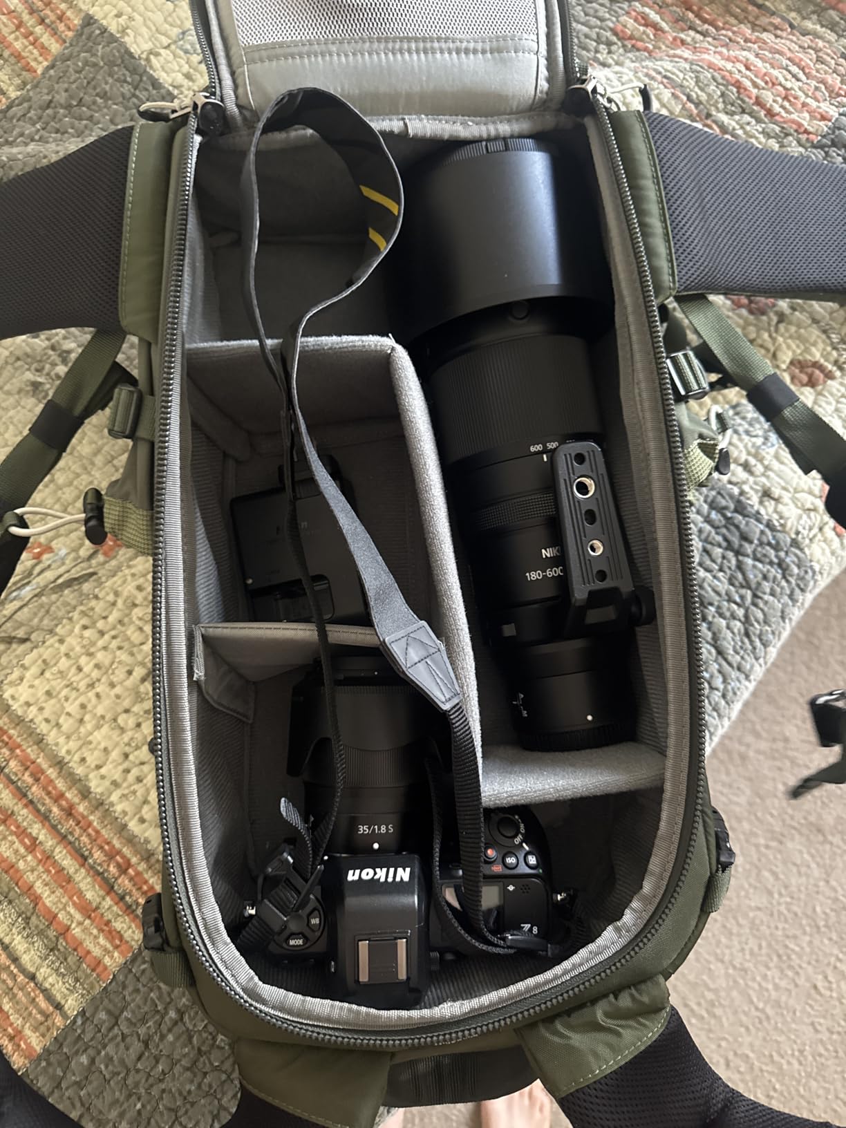 Think Tank Backlight Sprint Lightweight Slim Camera Daypack Backpack for DSLR, Mirrorless, Photography and Video - Montane Green customer photo 2